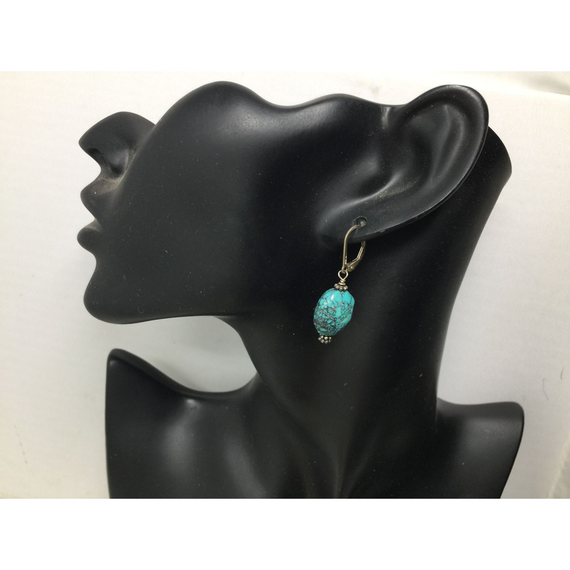 Other Women's Round Blue and Silver Tone Dangle Earrings Size ONE SIZE - 1 Thumbnail
