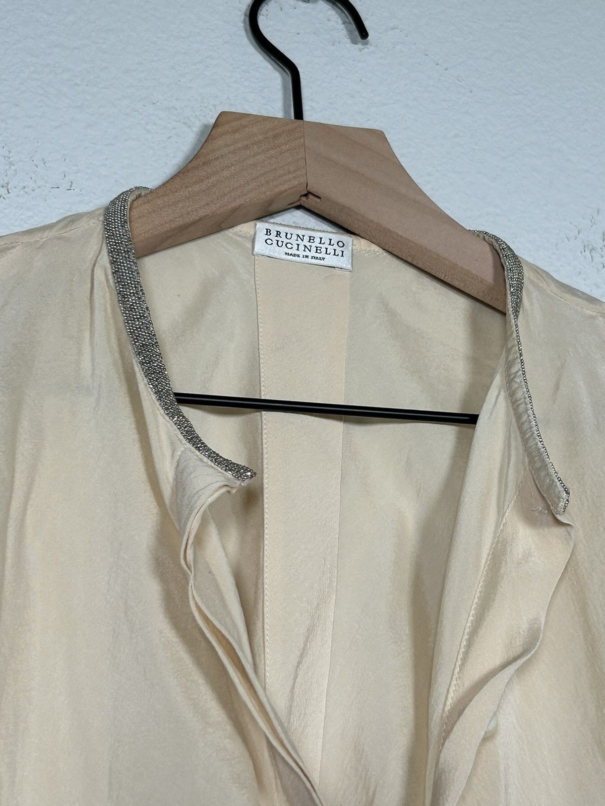 Brunello Cucinelli Silk Monili Crossover Button Up Size M / US 6-8 / IT 42-44 - 2 Thumbnail