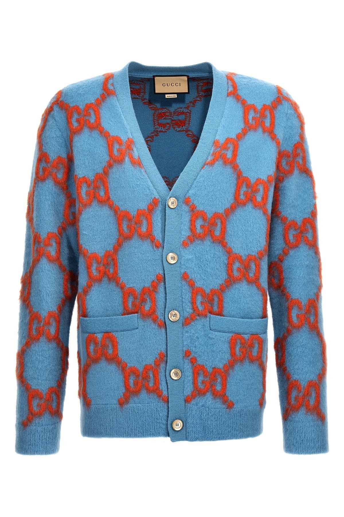 image of Gucci Logo Cardigan in Light Blue, Men's (Size Small)