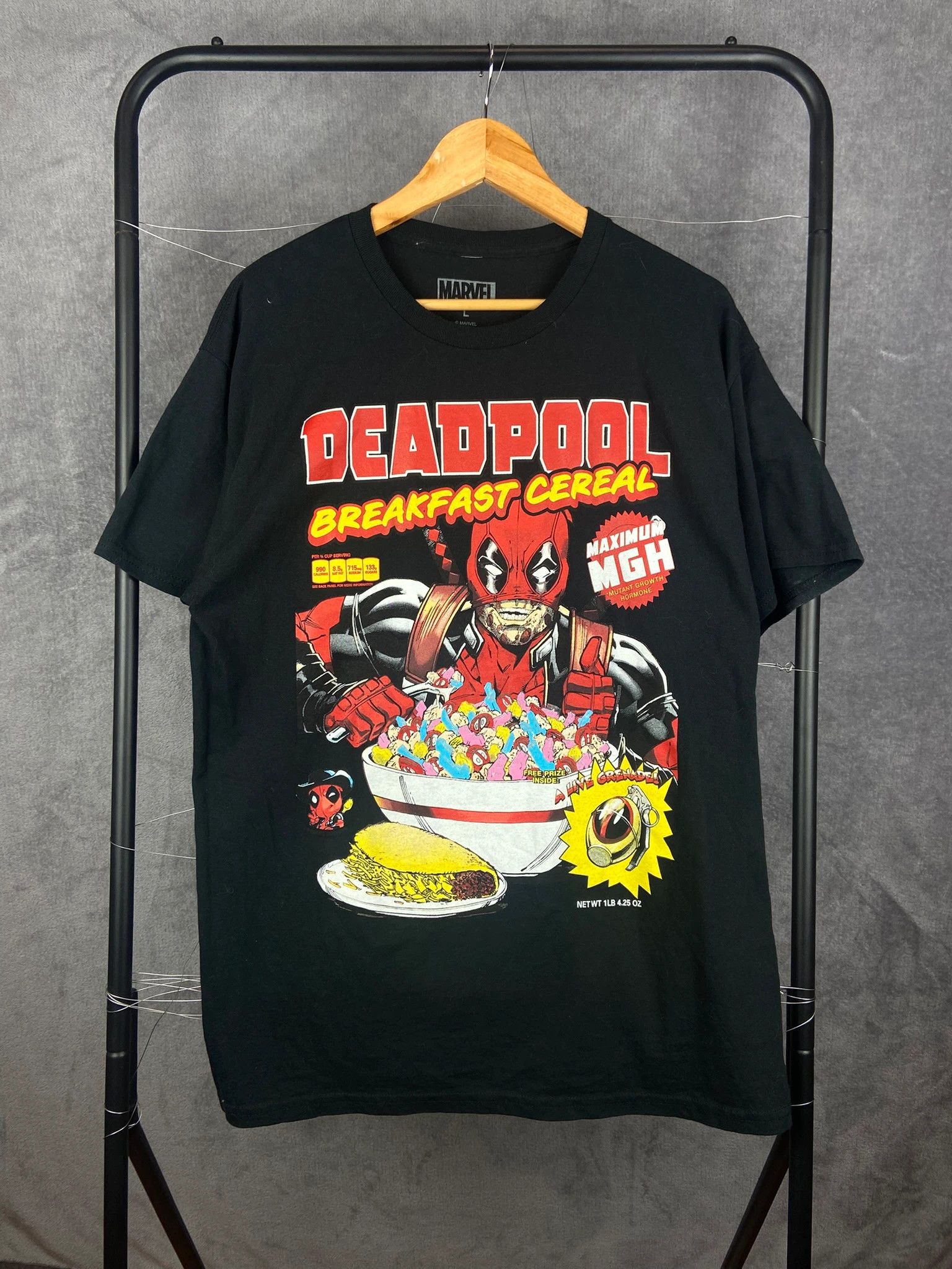 Marvel Comics Marvel Deadpool Breakfast Cereal Graphic Tee | Black L | Size US L / EU 52-54 / 3 - 1 Thumbnail