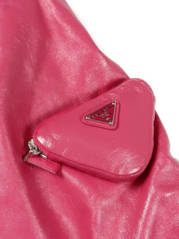 Prada 🍇SIZE L🍇Prada Leather Bomber Jacket in pink Size US L / EU 52-54 / 3 - 4 Thumbnail
