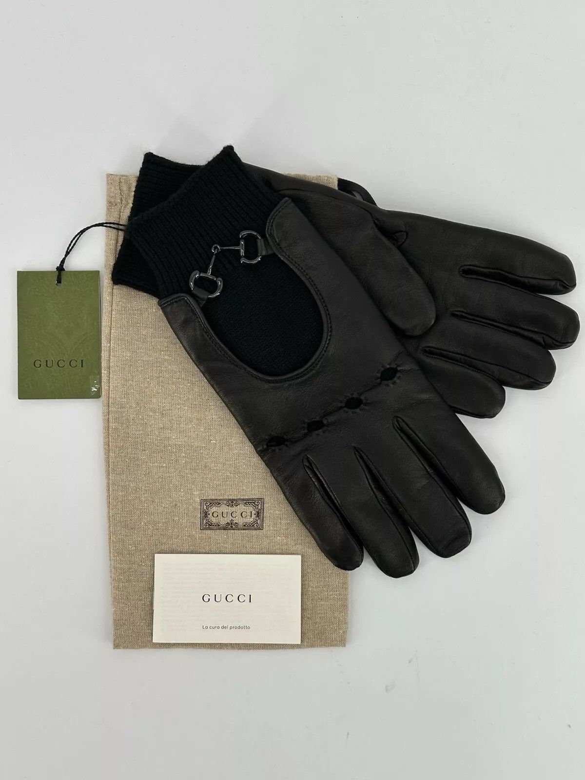 Gucci New Gucci Gloves Size-10-L black leather Size ONE SIZE - 2 Thumbnail