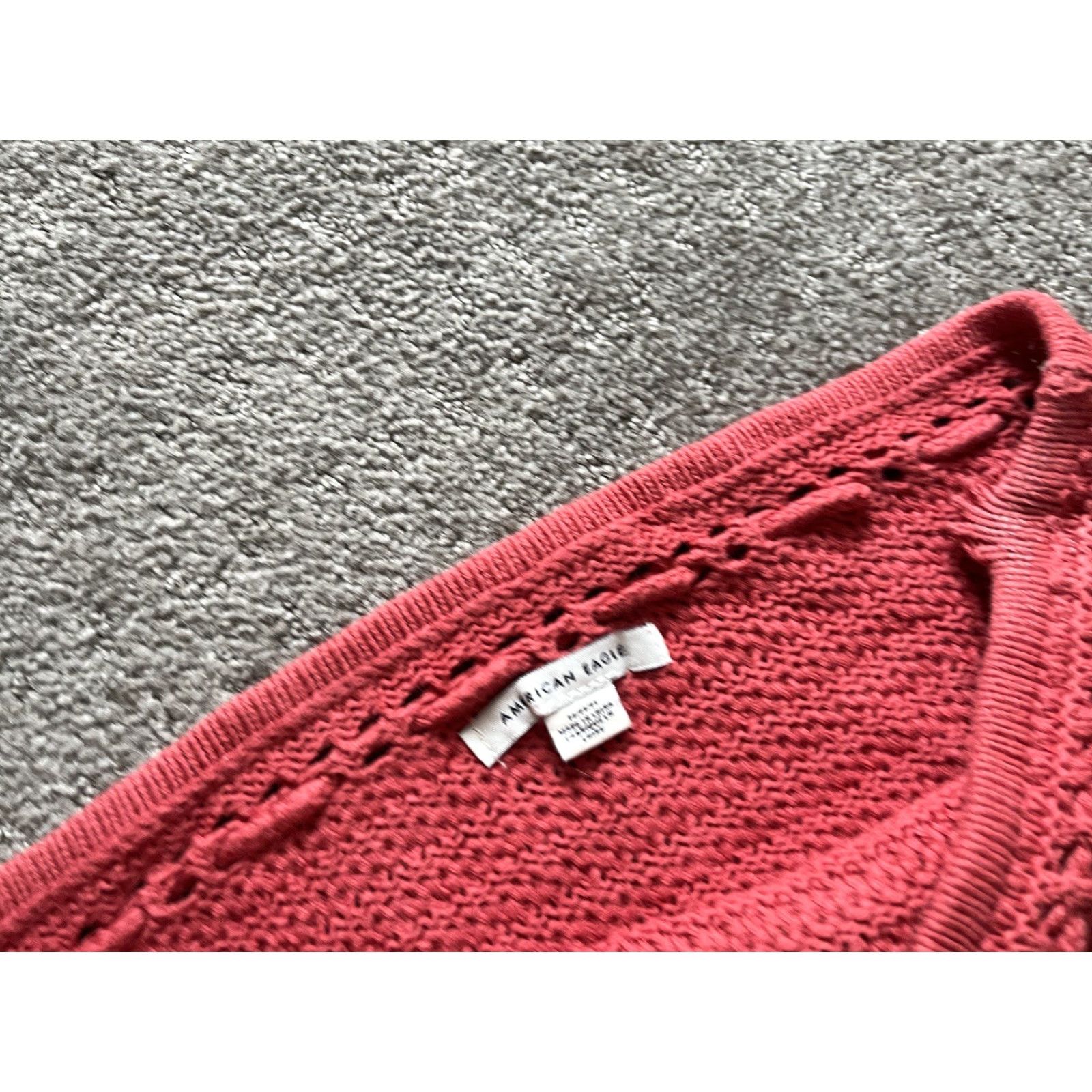American Eagle Outfitters VINTAGE American Eagle Outfitters Cropped Lace Tank Top Women Medium Orange Sleeveless 90s Casual Size M / US 6-8 / IT 42-44 - 3 Thumbnail
