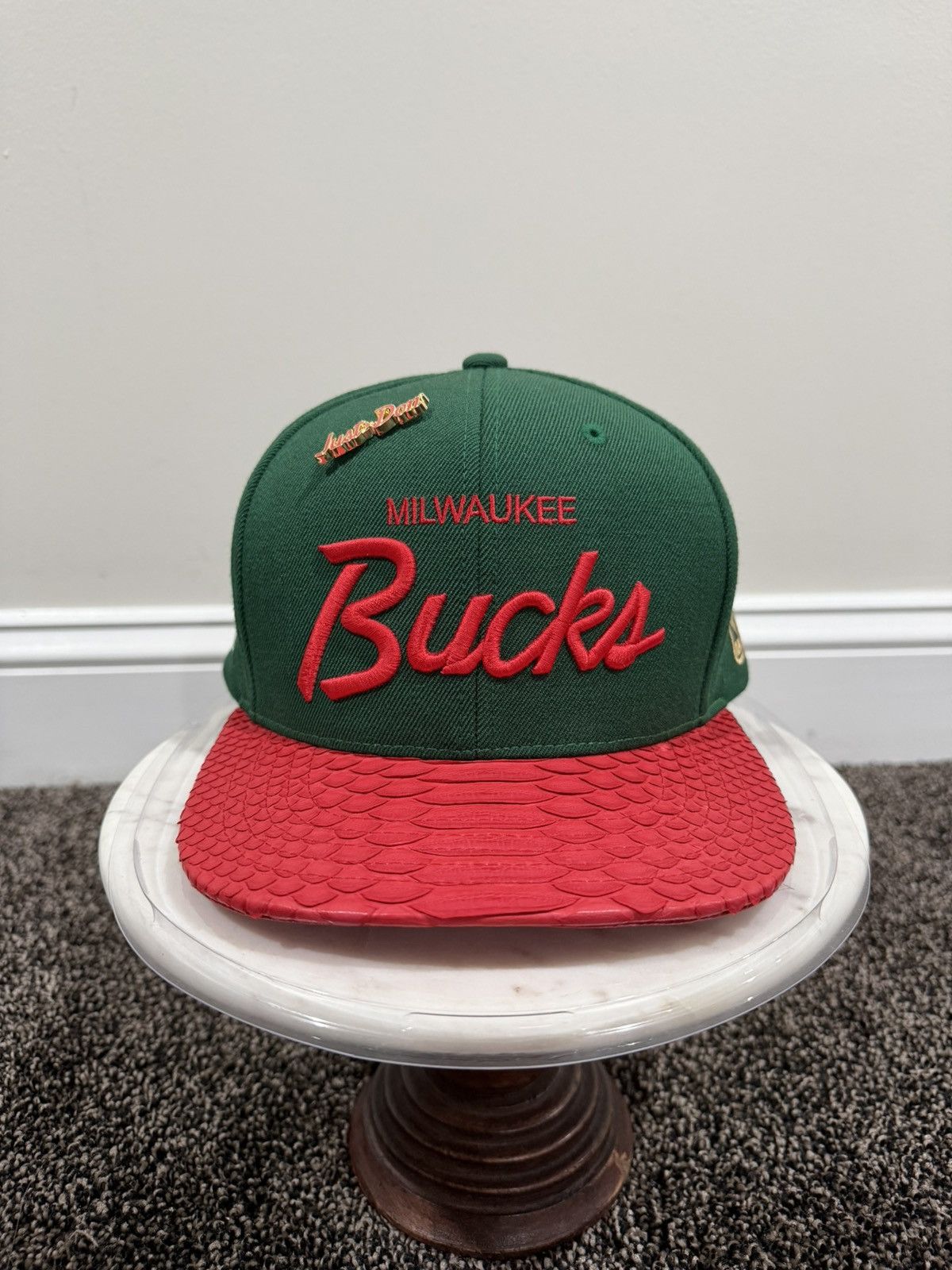 Just Don × Mitchell & Ness Just Don x Mitchell & Ness NBA Milwaukee Bucks Green/Red Hat Size ONE SIZE - 1 Thumbnail