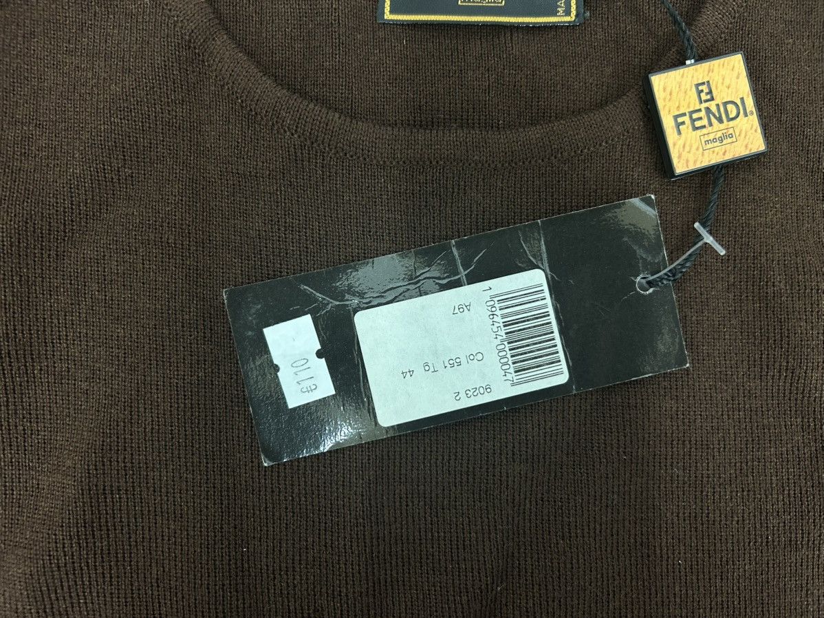 Fendi NWT Fendi Maglia Brown Merino Wool Striped Sweater Sz IT 44 Size M / US 6-8 / IT 42-44 - 5 Thumbnail