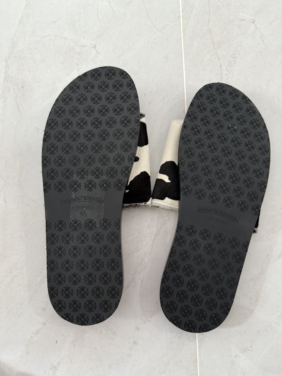 Chrome Hearts Chrome Hearts Cross Patched Pony Hair Leather Slipper Sz.41 Size US 11 / IT 41 - 6 Thumbnail