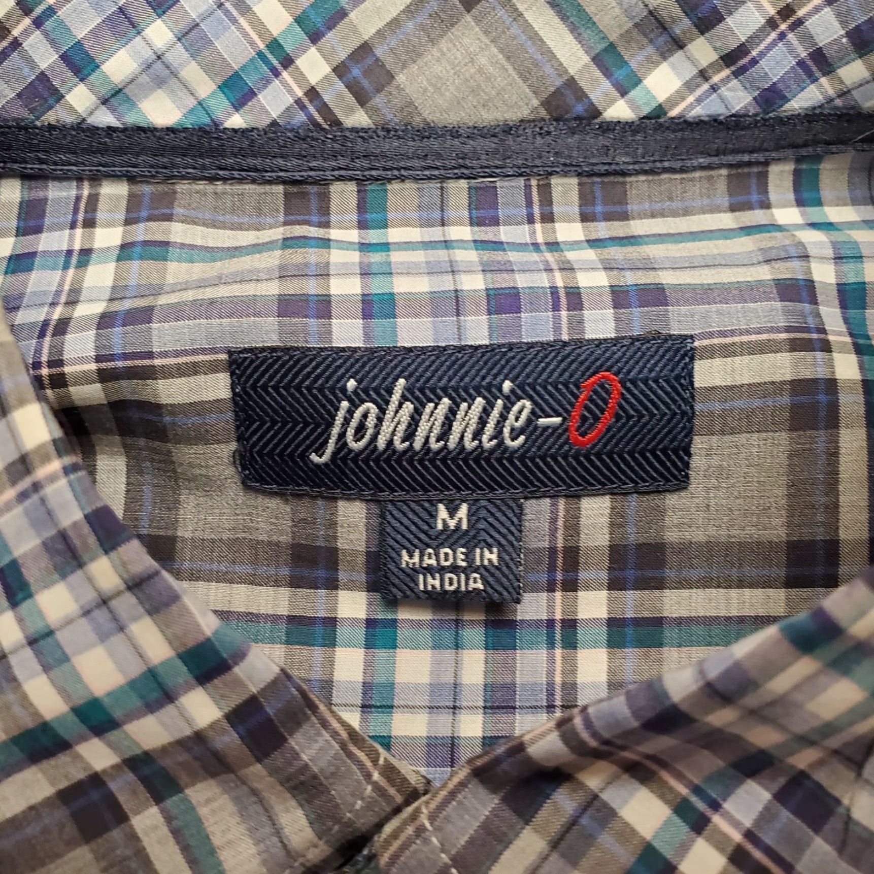 johnnie-O Johnnie-O Shirt Mens M Gray Blue Plaid 100% Cotton Long Sleeve Button-Up Casual Classic Size US M / EU 48-50 / 2 - 4 Thumbnail