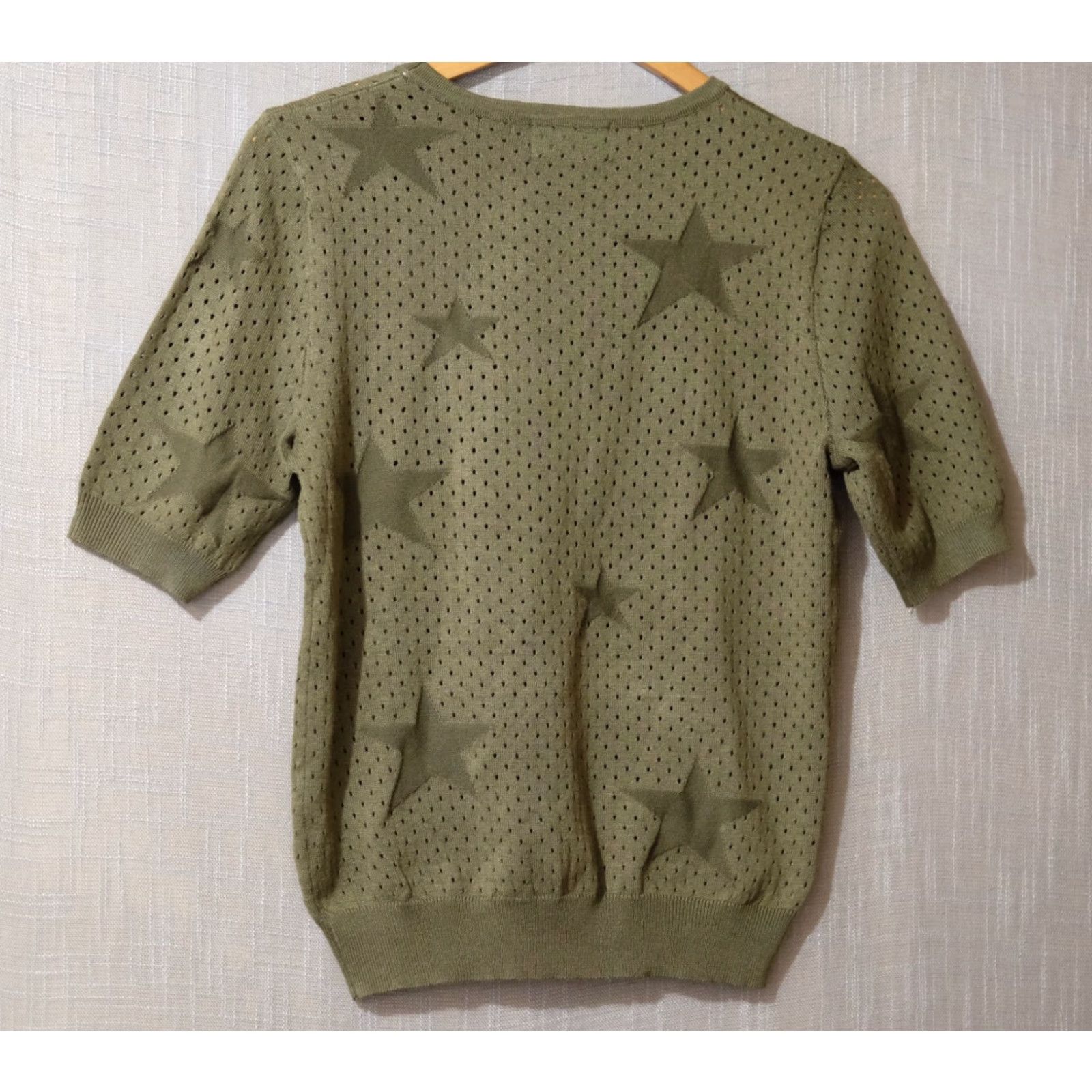 Vintage Premise Green Sweater Short Sleeve Open Knit Pullover Women’s M #A1-76 Size M / US 6-8 / IT 42-44 - 5 Thumbnail