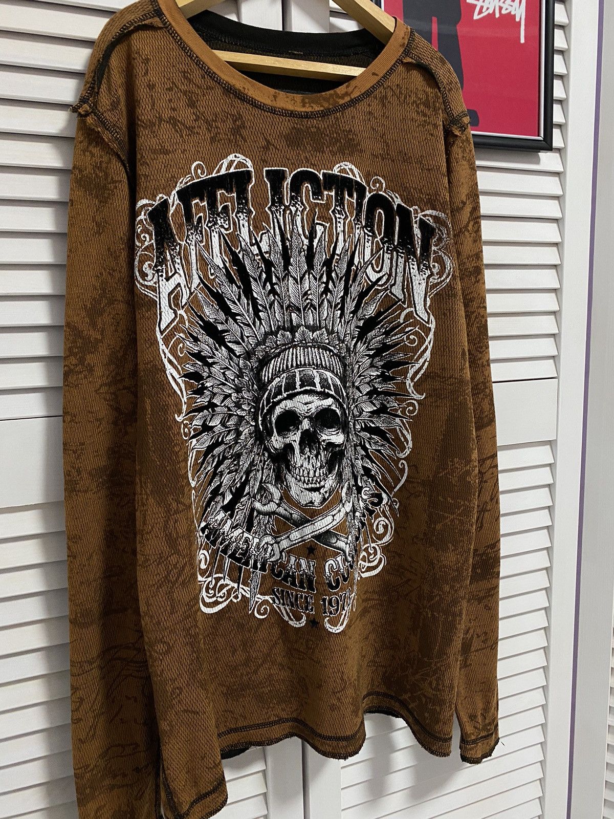 Affliction Shirt Long Sleeve Affliction Reversible Thermal Gothic Size US M / EU 48-50 / 2 - 3 Thumbnail