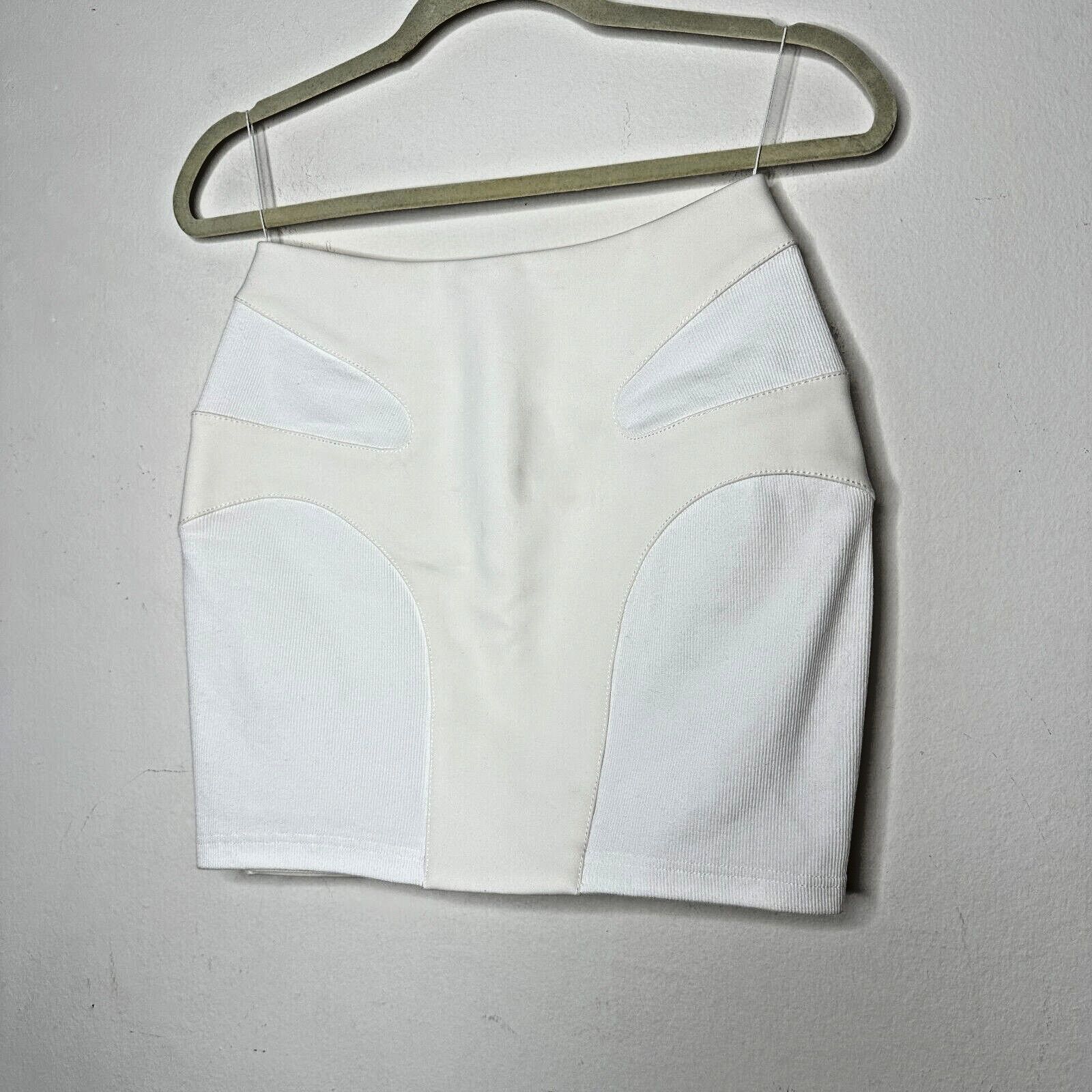 Dion Lee UNIQUE Dion Lee Off-White Contour Stitch Bandage Mini Skirt Size 26" / US 2 / IT 38 - 2 Thumbnail