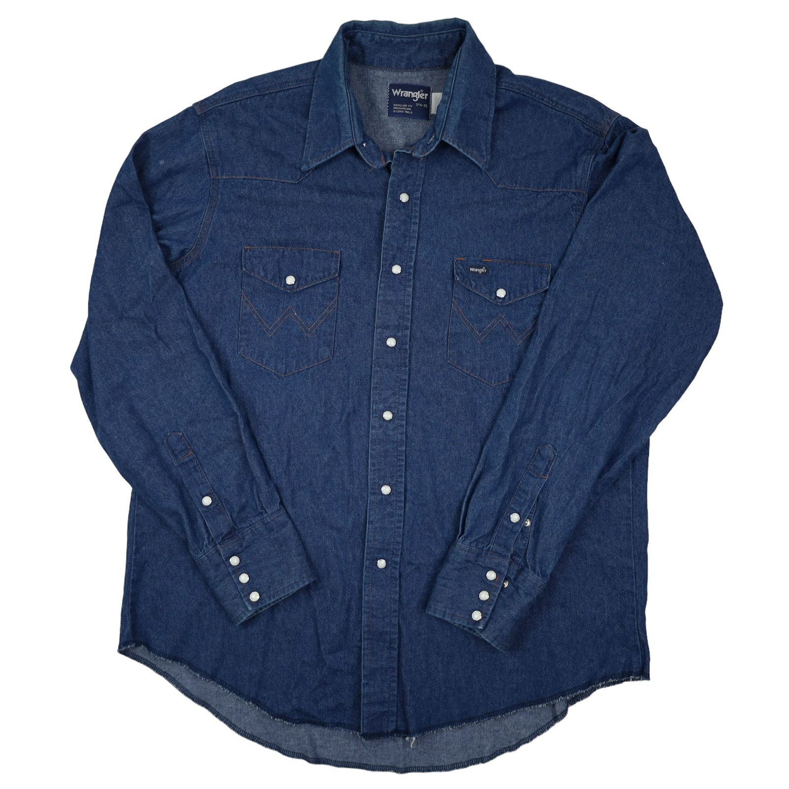 Vintage × Wrangler Vintage Wrangler Pearl Snap Down Denim Western Shirt Size US XL / EU 56 / 4 - 1 Thumbnail