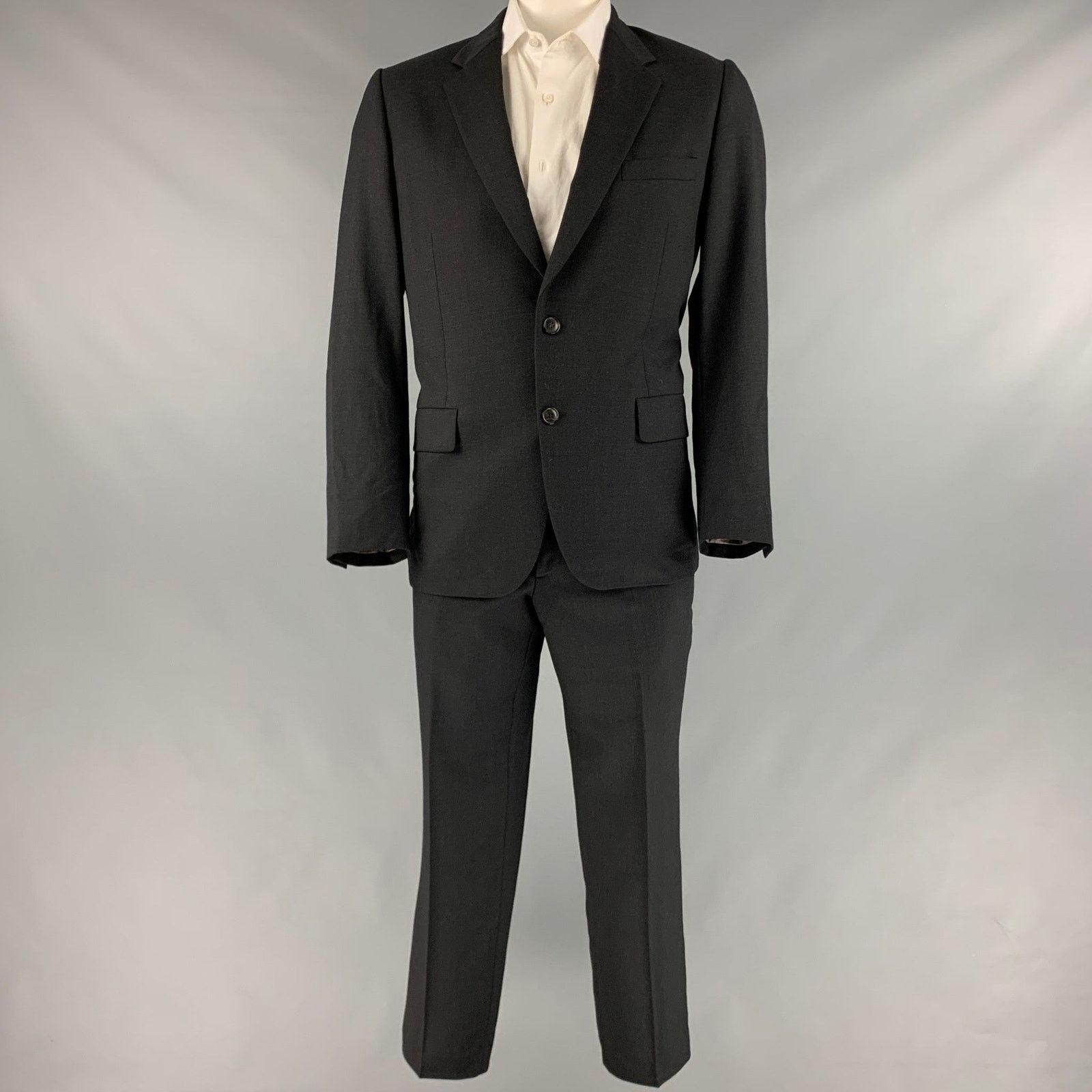 Paul Smith PAUL SMITH Size 42 Black Wool Notch Lapel Suit Size 42R - 2 Thumbnail