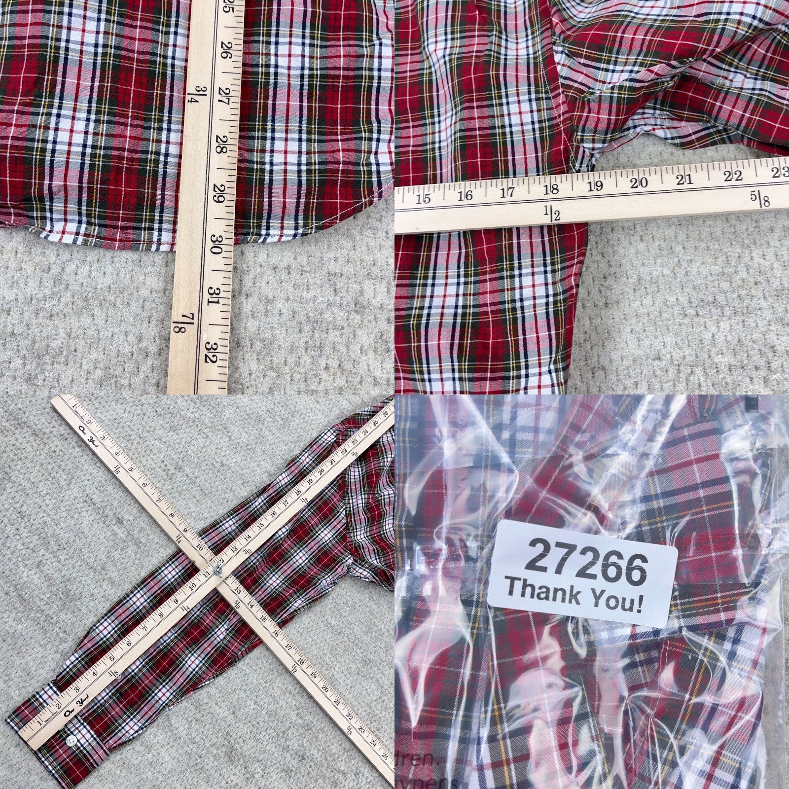 Brooks Brothers Brooks Brothers Shirt Adult Small Red Plaid Button-Up Oxford Cloth Mens Size 36R - 8 Thumbnail