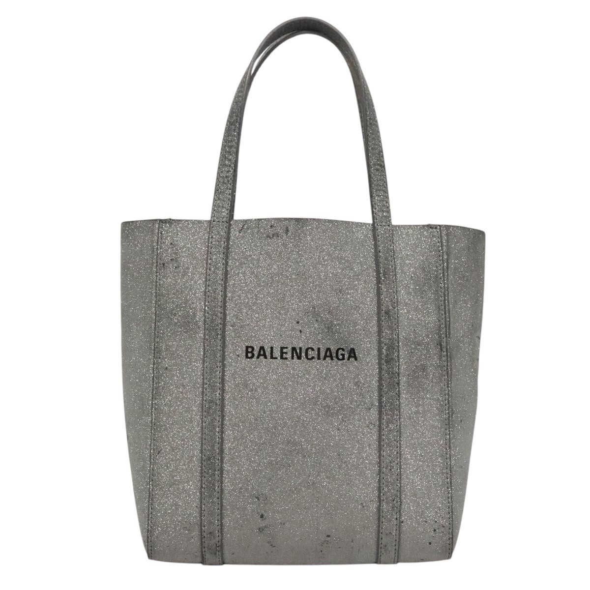 Balenciaga Eveyday Cabas Silver Leather Tote Bag (Pre-Owned) Size ONE SIZE - 1 Thumbnail
