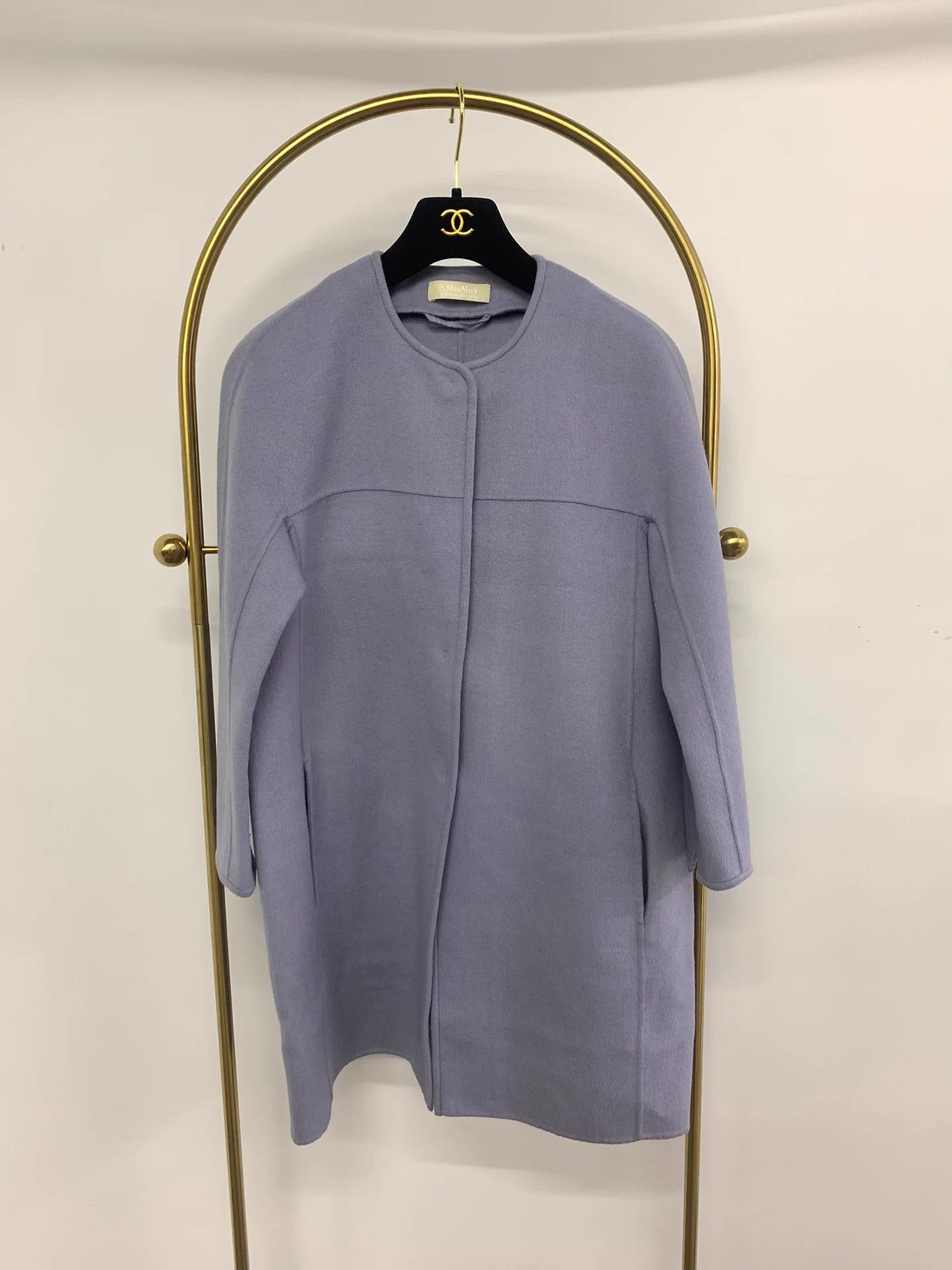 Max Mara S'Max Mara Purple Crewneck Wool Coat Size 38 New Size S / US 4 / IT 40 - 1 Thumbnail