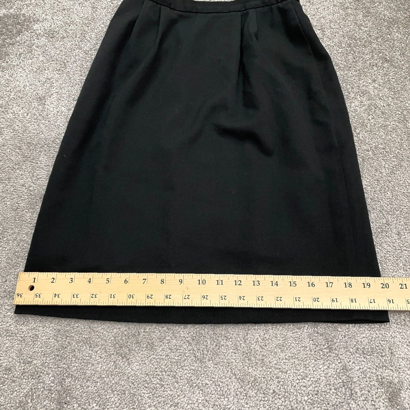 Lands' End Lands' End Wool Midi Skirt Womens 8 Regular Black Back Slit Workwear Size 30" / US 8 / IT 44 - 7 Thumbnail