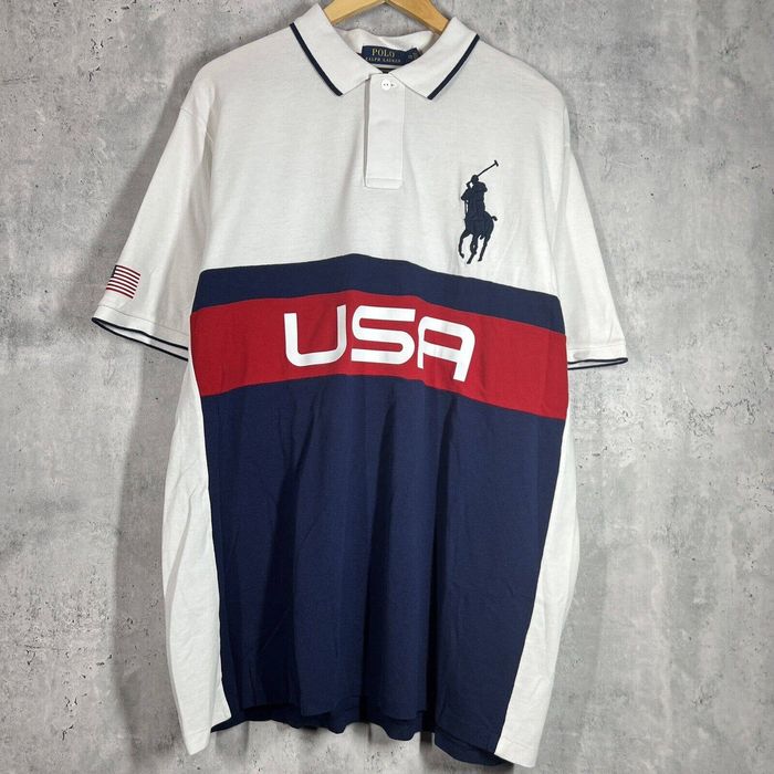 Polo Ralph Lauren Polo Ralph Lauren Polo USA Flag Big Pony Embroidered ...