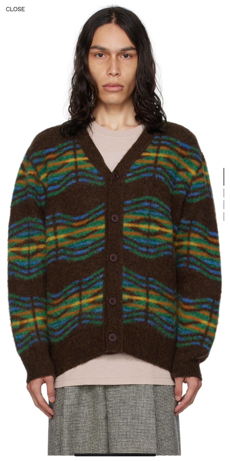 image of Howlin’ Brown Pattern Cardigan, Men's (Size Large)