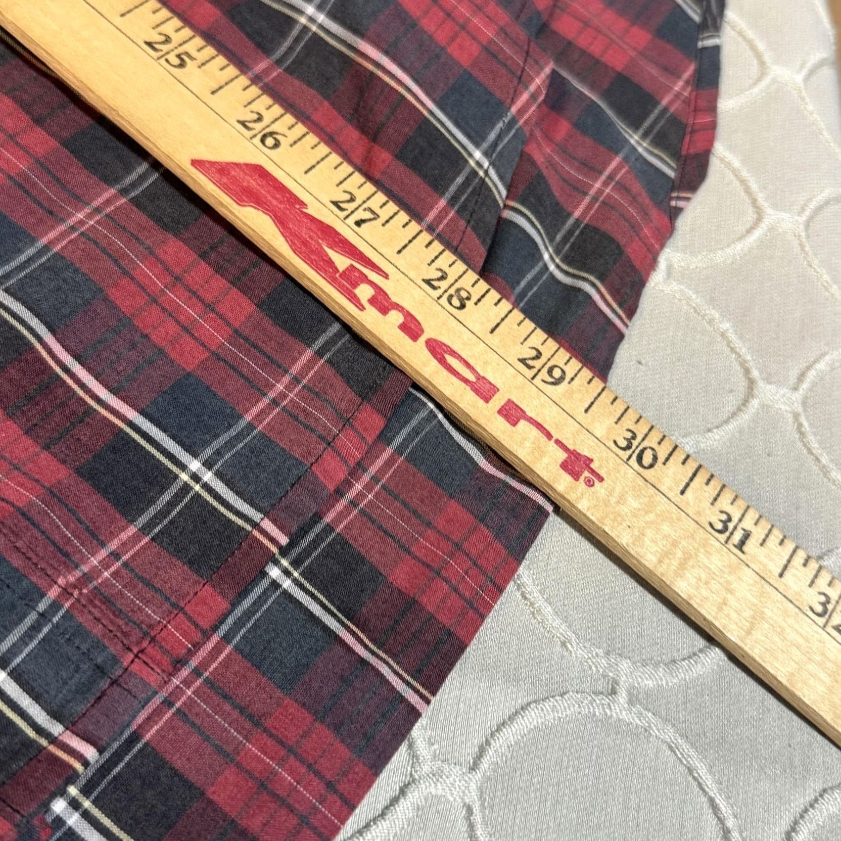 CLOT Patrick James Shirt Mens XL Plaid Chatham Cloth Button Down Long Sleeve Casual Red Black Cotton Polyester Button-Up Shirt Size US XL / EU 56 / 4 - 5 Thumbnail