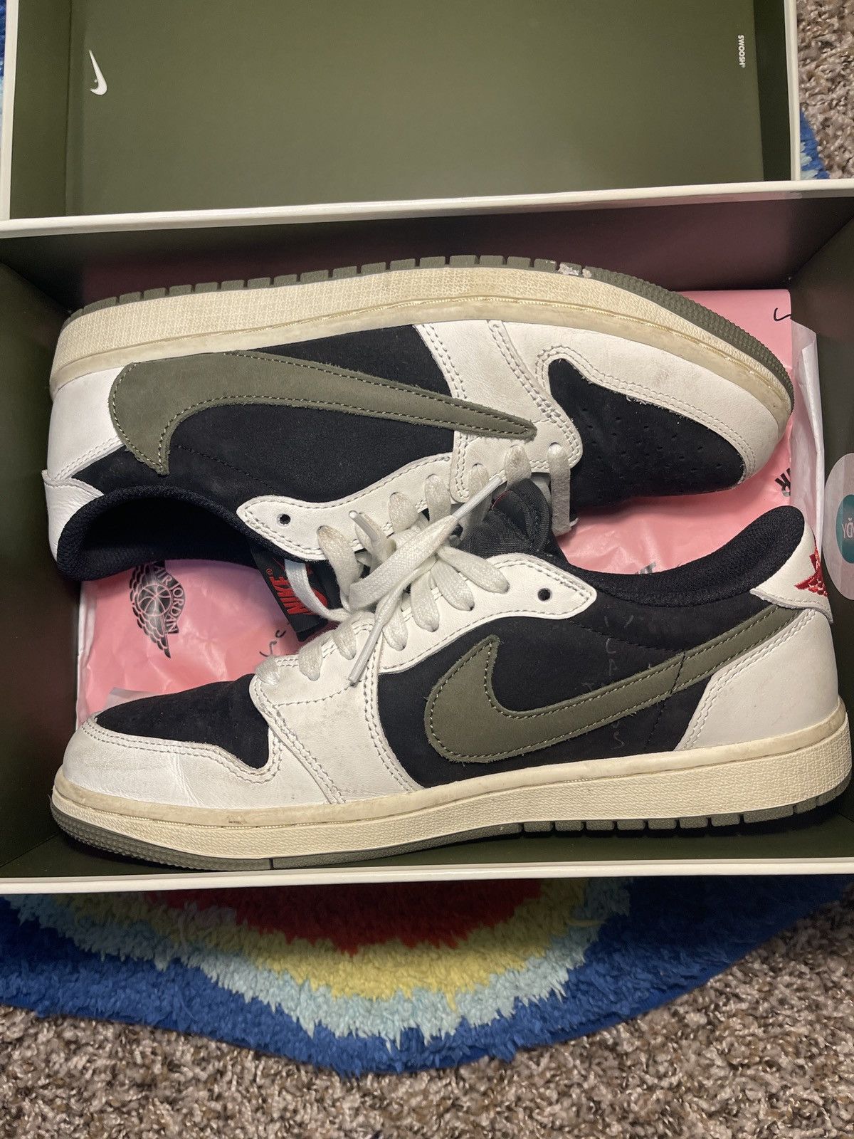 Nike × Travis Scott Jordan 1 Retro Low OG SP Travis Scott Olive Size US 9 / IT 39 - 3 Thumbnail