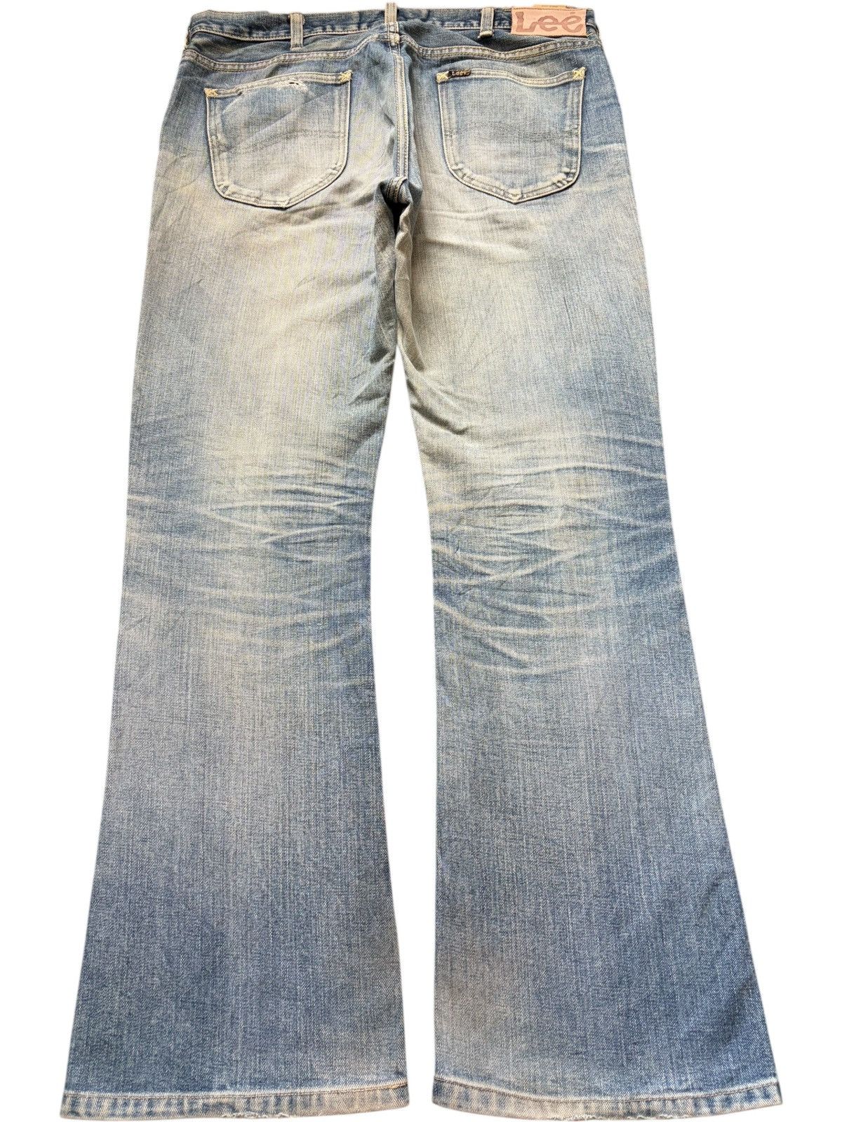 Lee Vintage 90s Lee Riders Faded Wash Distress Flare Jeans Size US 35 - 2 Thumbnail