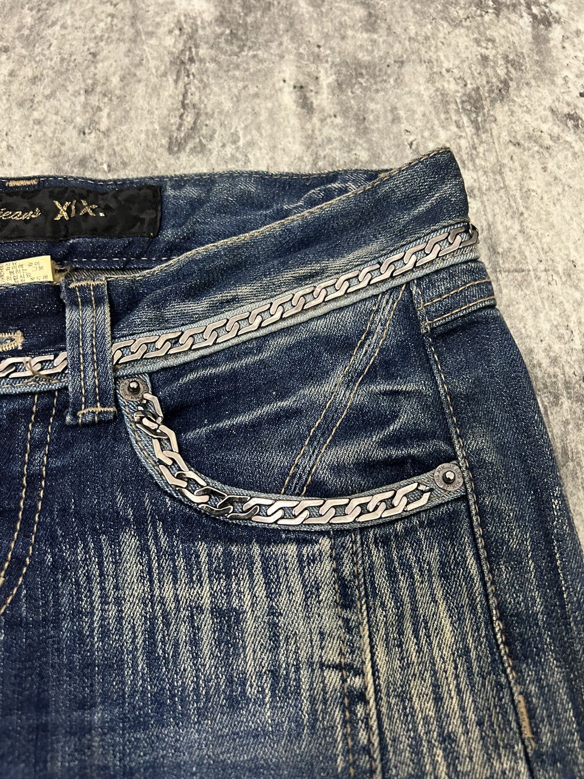 If Six Was Nine × Japanese Brand × Le Grande Bleu (L.G.B.) XIX Denim Chain Boot Cut Mudwash Pants Size US 28 / EU 44 - 9 Thumbnail