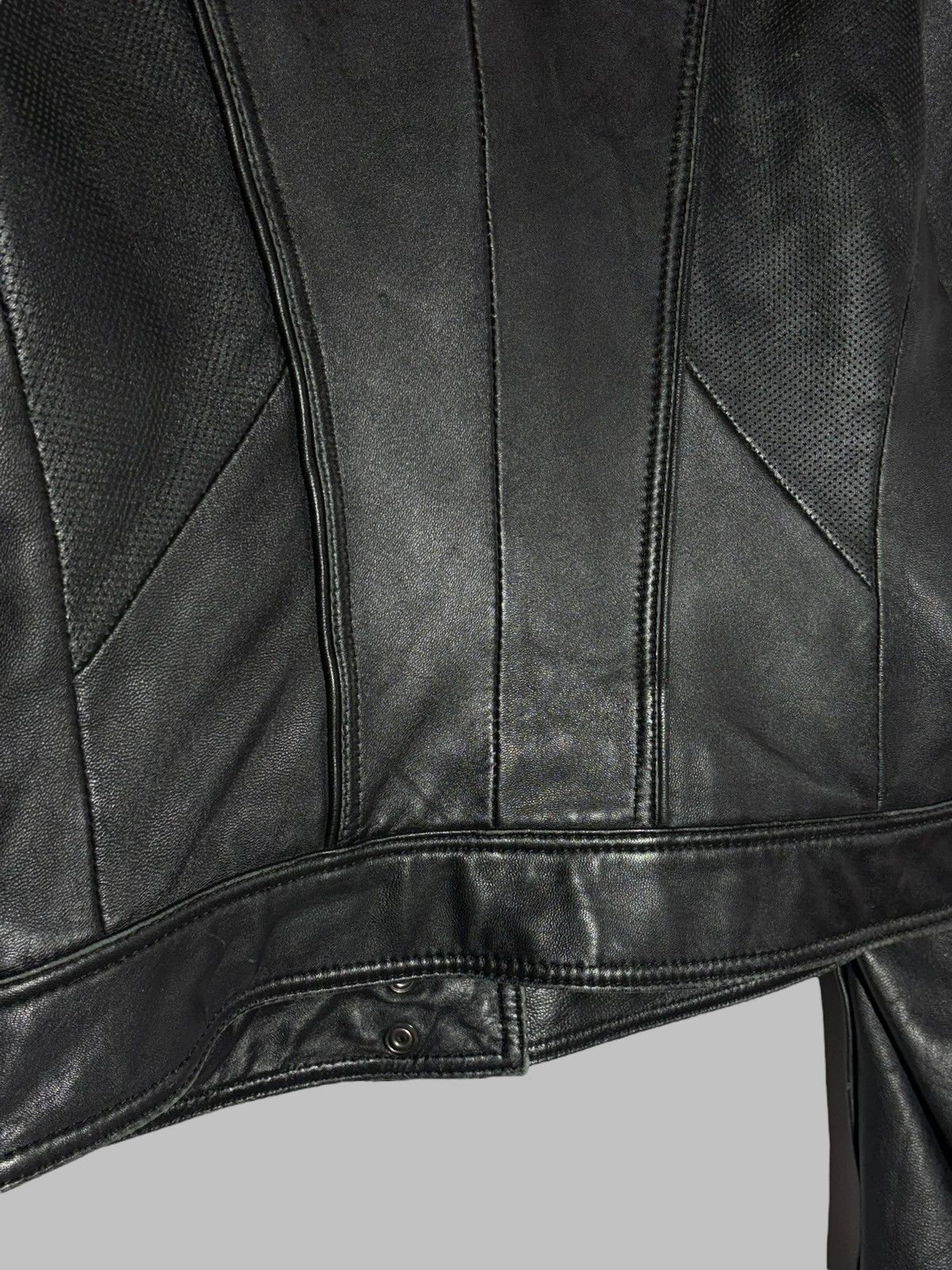 Bcbgmaxazria Bcbgmaxazria Black Leather Moto Jacket Rick Owens Biker Vibe Size M / US 6-8 / IT 42-44 - 19 Thumbnail