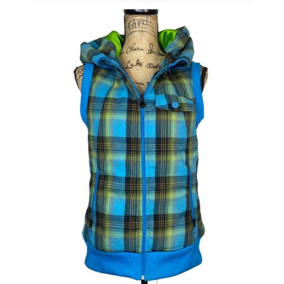 Burton Burton Dryride Vest Women’s S Blue Green Plaid Zip Up Hoodie Size S / US 4 / IT 40 - 12 Thumbnail