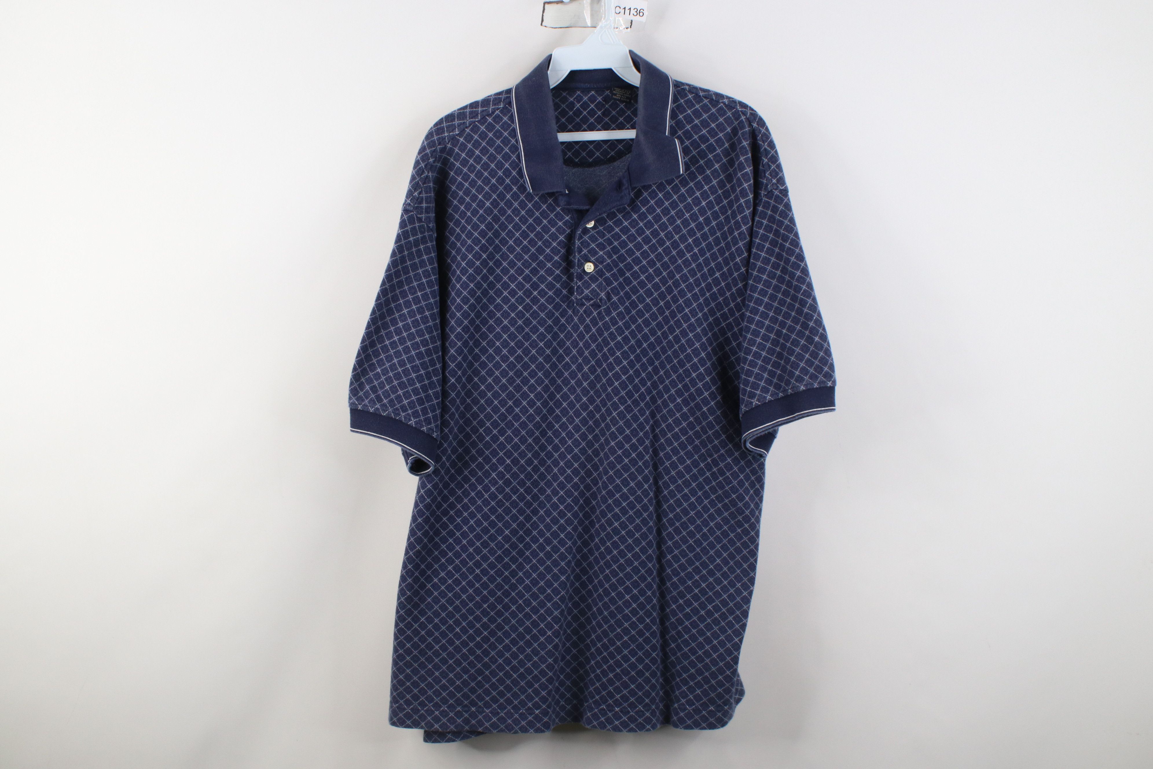 Vintage Vintage 90s Streetwear Diamond Knit Golf Polo Shirt USA Size US XL / EU 56 / 4 - 1 Thumbnail