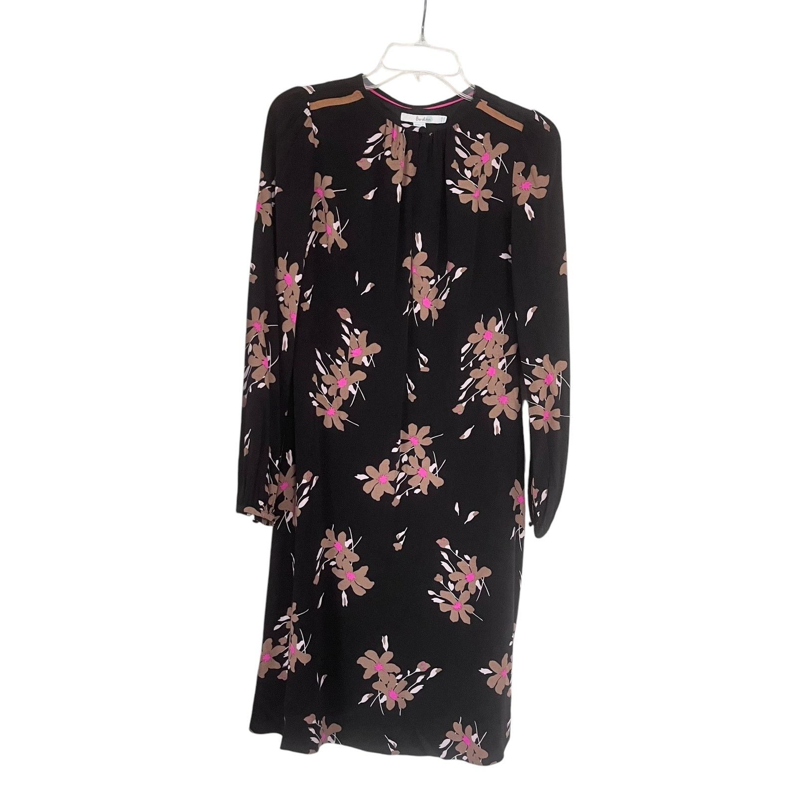 Boden Boden Mara Black Floral Print Shift Knee Length Dress Size M / US 6-8 / IT 42-44 - 1 Thumbnail