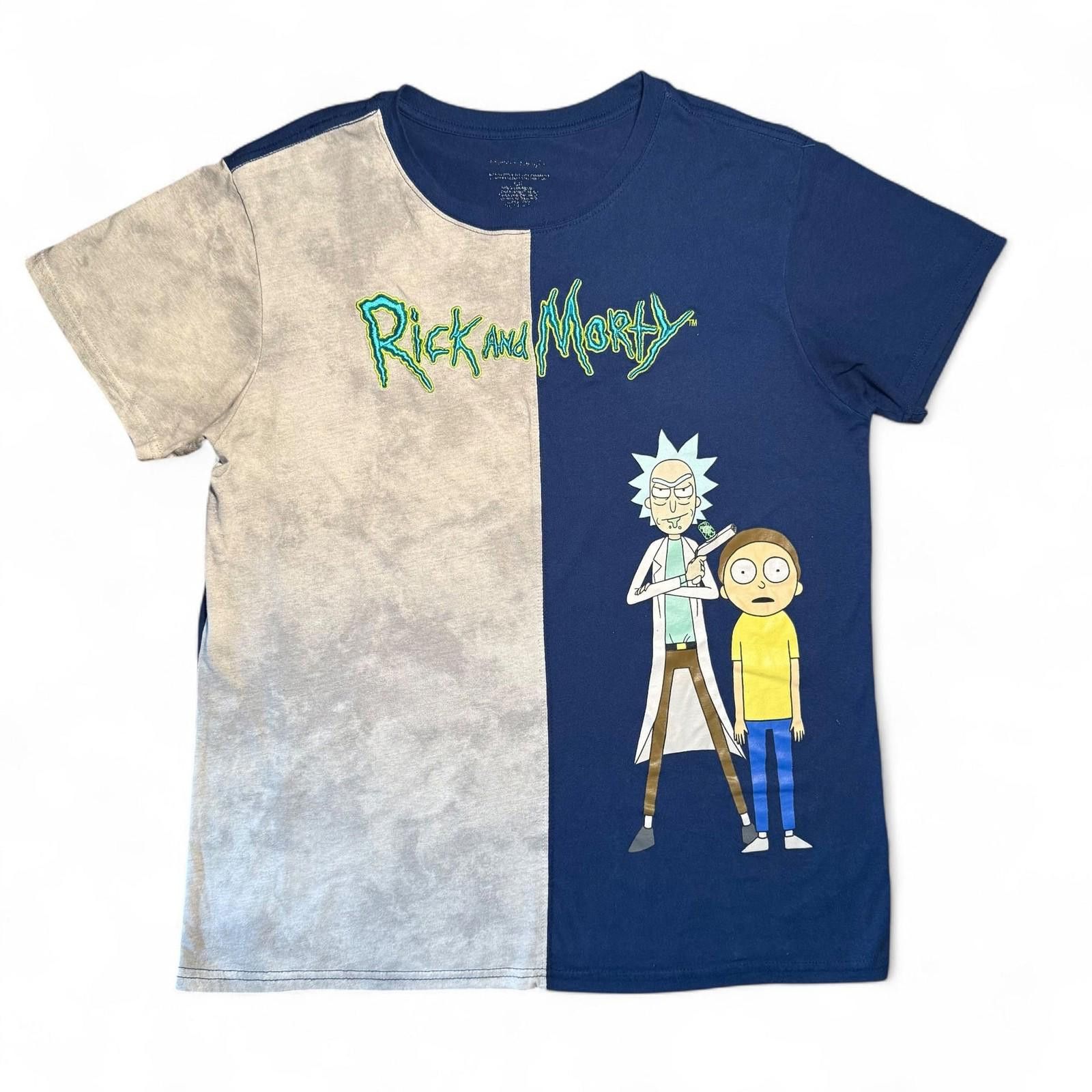 Designer Rick and Morty Split Design T-Shirt Graphic Tee Size L Size US L / EU 52-54 / 3 - 1 Thumbnail