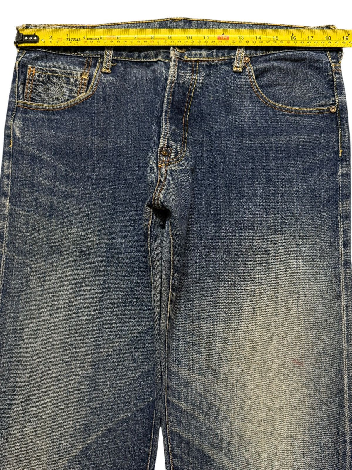 RMC Jeans Vintage 90s Japan Rmc Embroidered Blue Faded Wash Wide Leg Size US 36 / EU 52 - 8 Thumbnail