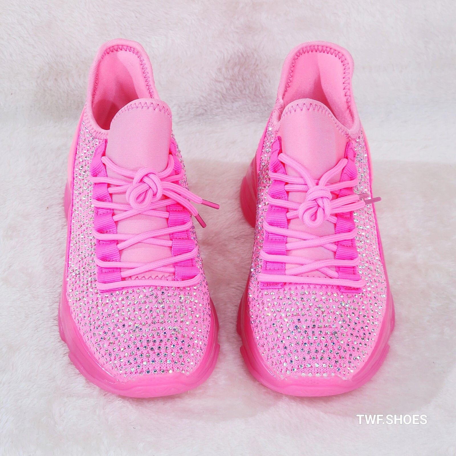 Other Frey Pink Neon Jelly Sole Slip On Pull Tie Comfy Running Sho Size US 7 / IT 37 - 4 Thumbnail