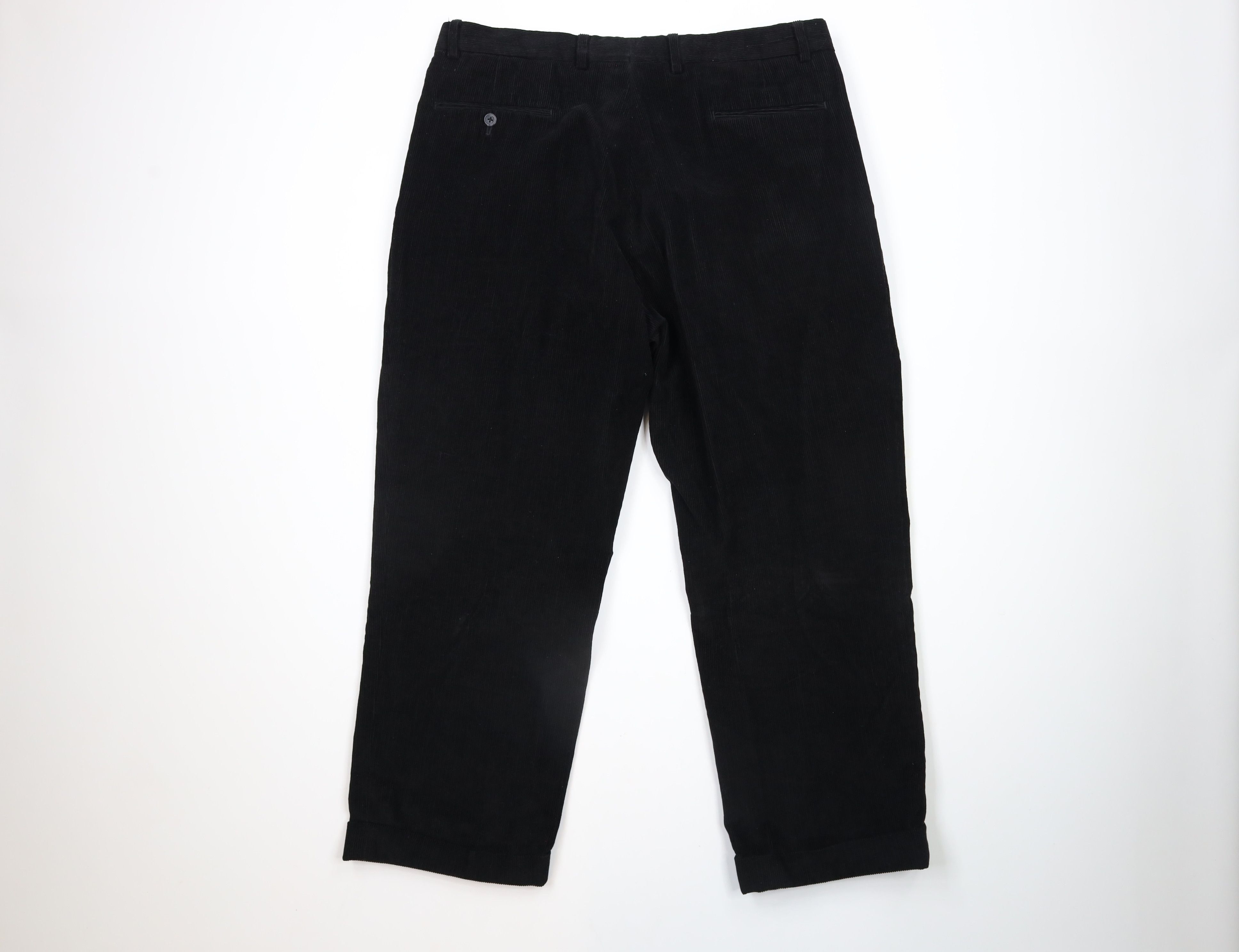 Vintage Vintage 90s Streetwear Cuffed Wide Leg Corduroy Pants Black Size US 36 / EU 52 - 8 Thumbnail