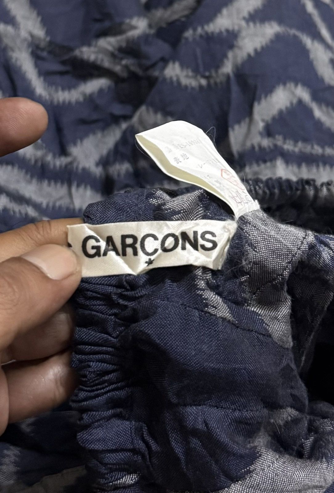 Comme des Garcons Comme Des Garcons Printed Pleated Skirt Rayon Blue Size 22" - 9 Thumbnail