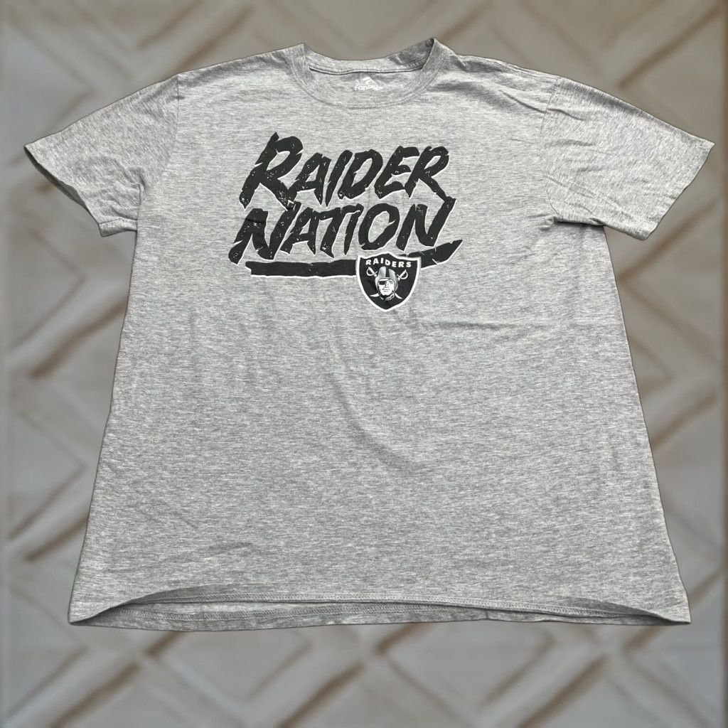 Vintage Fanatics Raider Nation Graphic T-Shirt Men L Gray Crew Neck Short Sleeve Tee Size US L / EU 52-54 / 3 - 1 Thumbnail