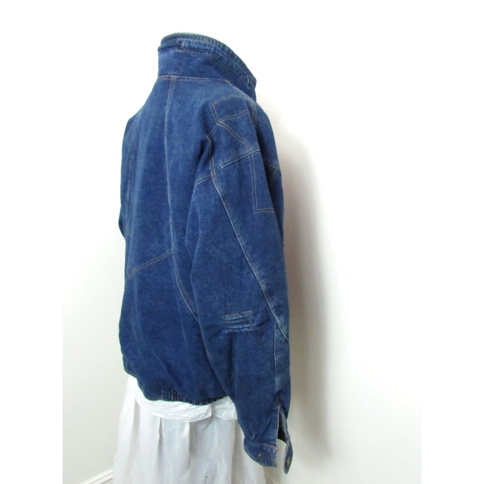 Denime VINTAGE Todays News Denim Jean Jacket Lined Quilted Men L Blue 80s Grunge Bomber Jacket Mens Vest? Size US 33 - 5 Thumbnail