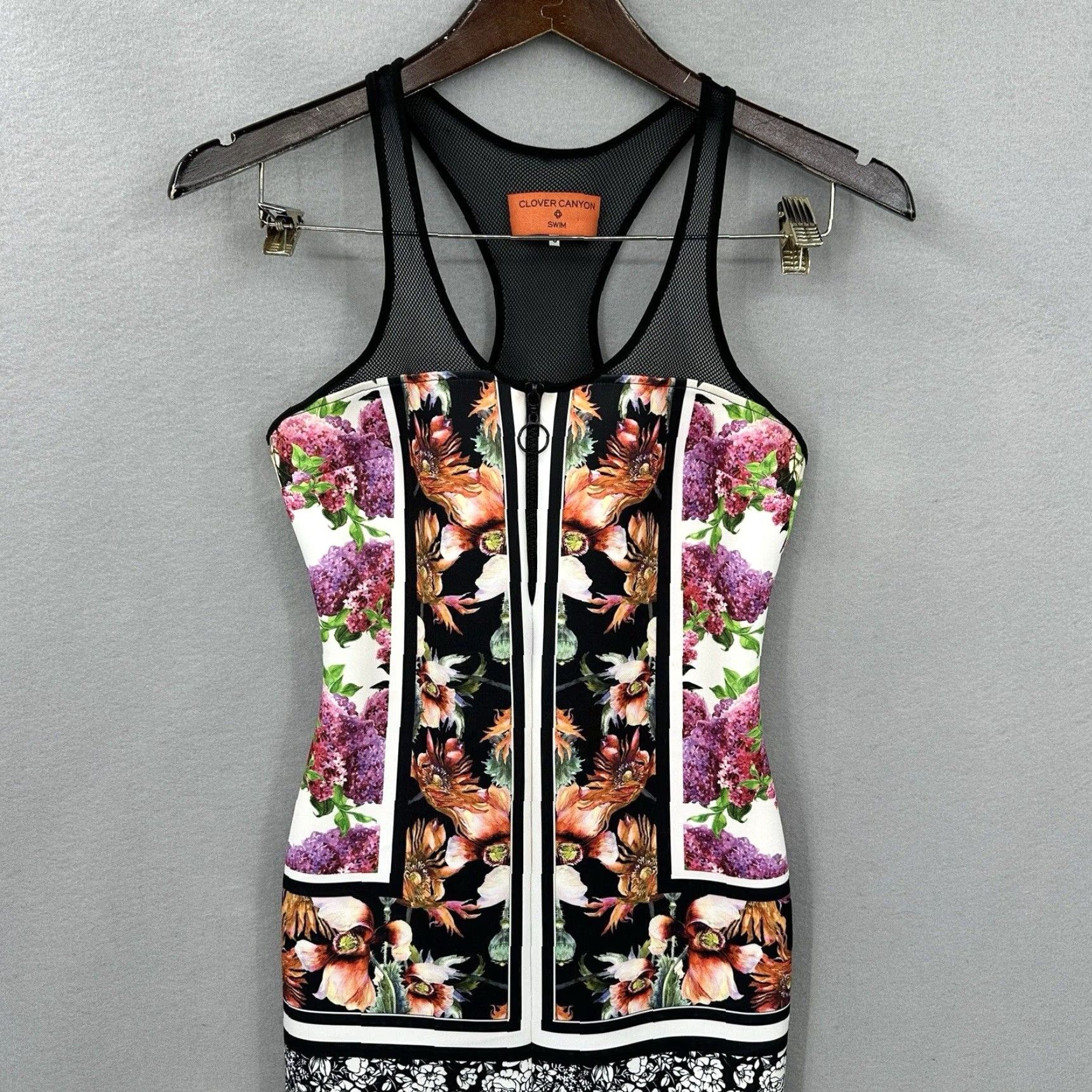 Clover Canyon Clover Canyon Scuba Dress Cover Up Women S Neoprene Floral Bodycon Zip Quiet Dress Size S / US 4 / IT 40 - 2 Thumbnail