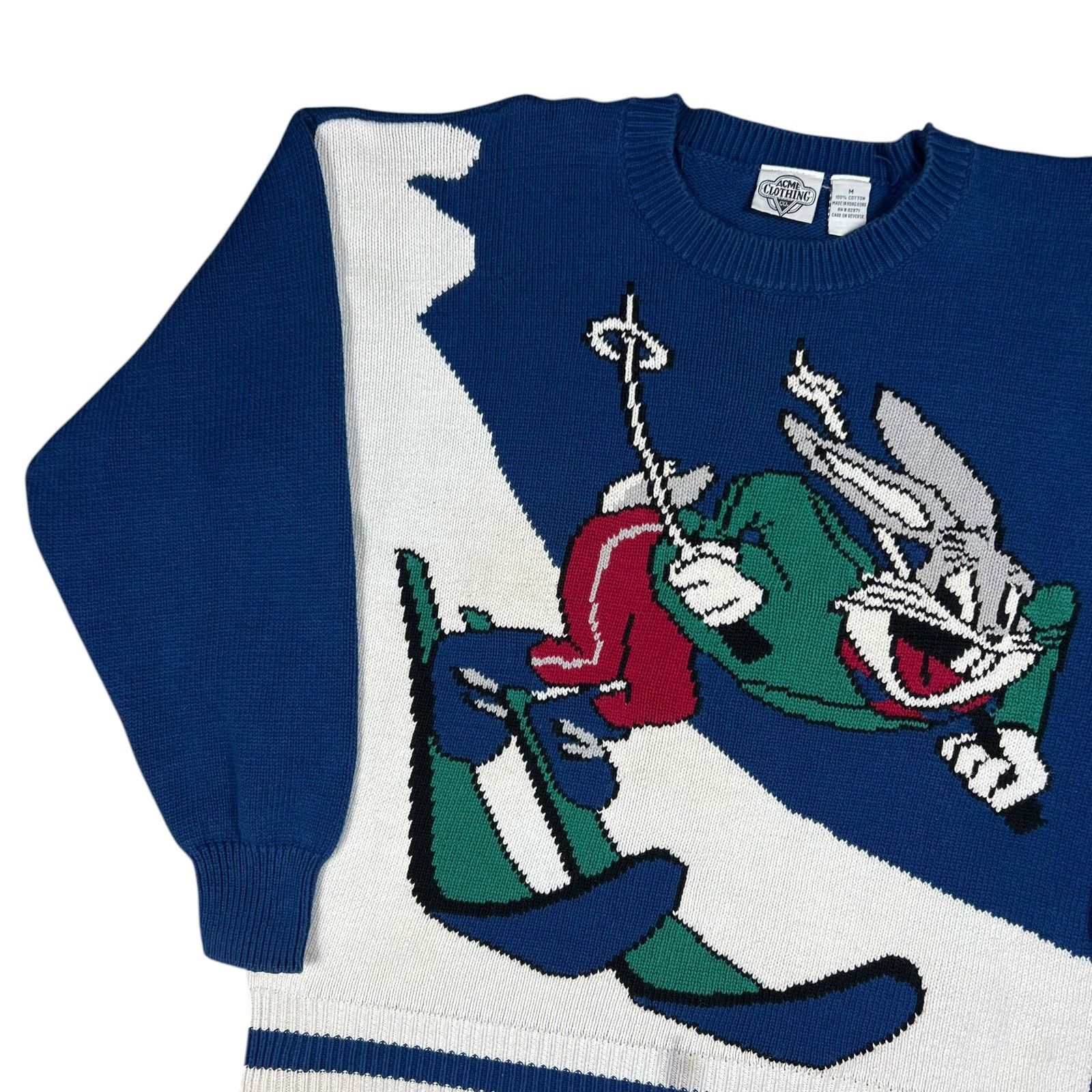 Acme Clothing × Vintage × Warner Bros Vintage Acme Clothing Looney Tunes Bugs Bunny skiing sweater Size US M / EU 48-50 / 2 - 4 Thumbnail