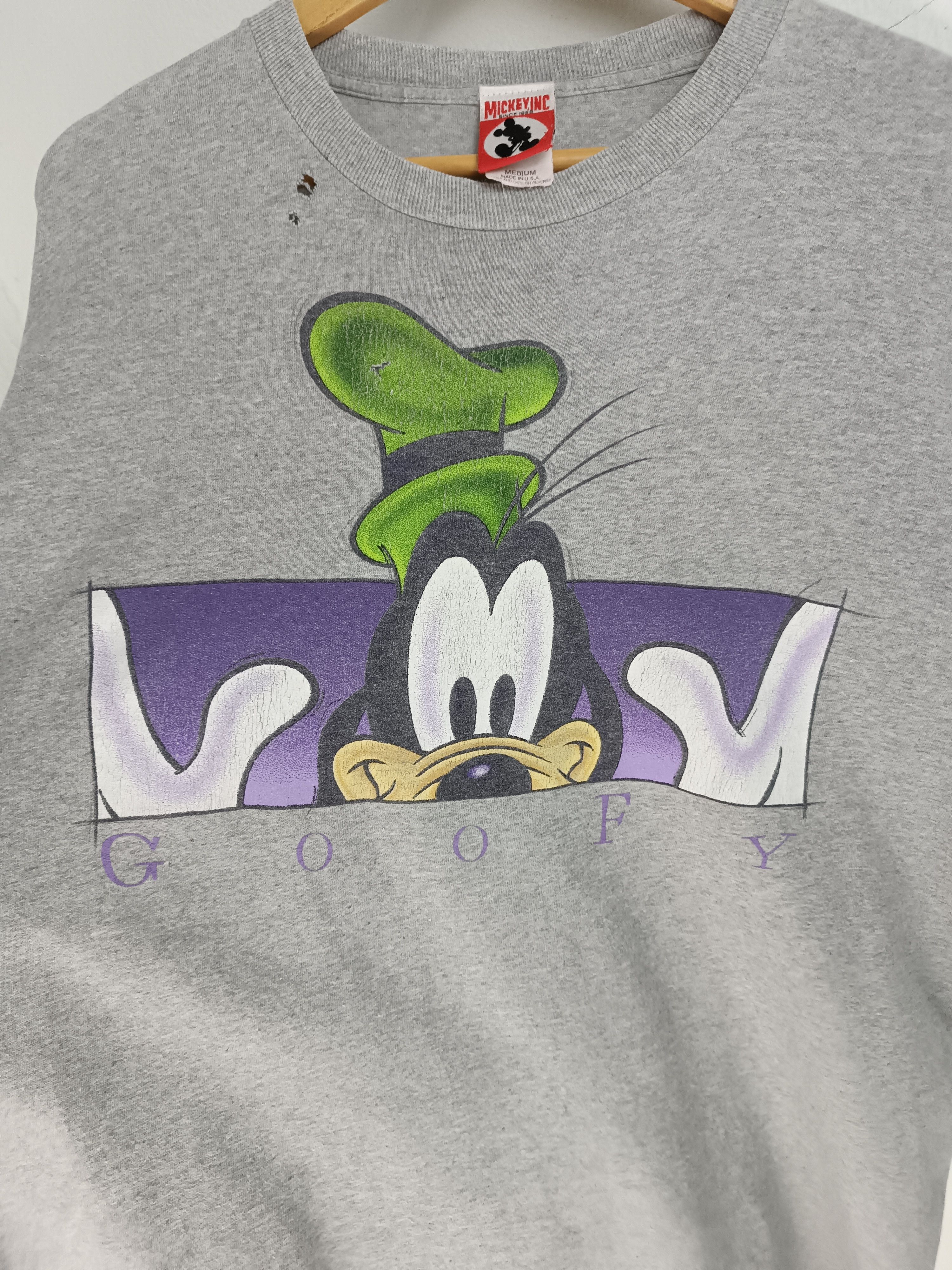 Cartoon Network THRASHED FADED VINTAGE 90'S GOOFY TEE mickey duck pooh Size US L / EU 52-54 / 3 - 11 Thumbnail