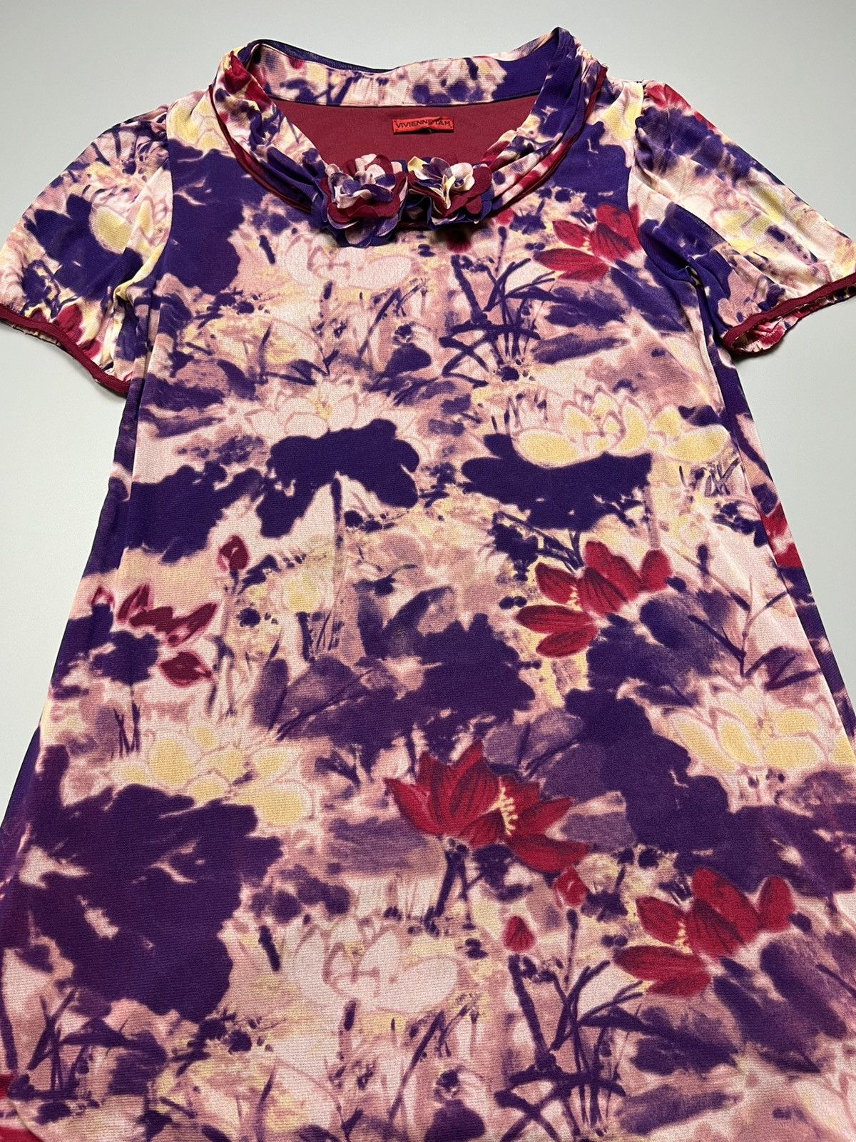 Vintage × Vivienne Tam Vivienne Tam - Fall 2007 Blossom Flower Mesh - Midi Dress Size ONE SIZE - 5 Thumbnail