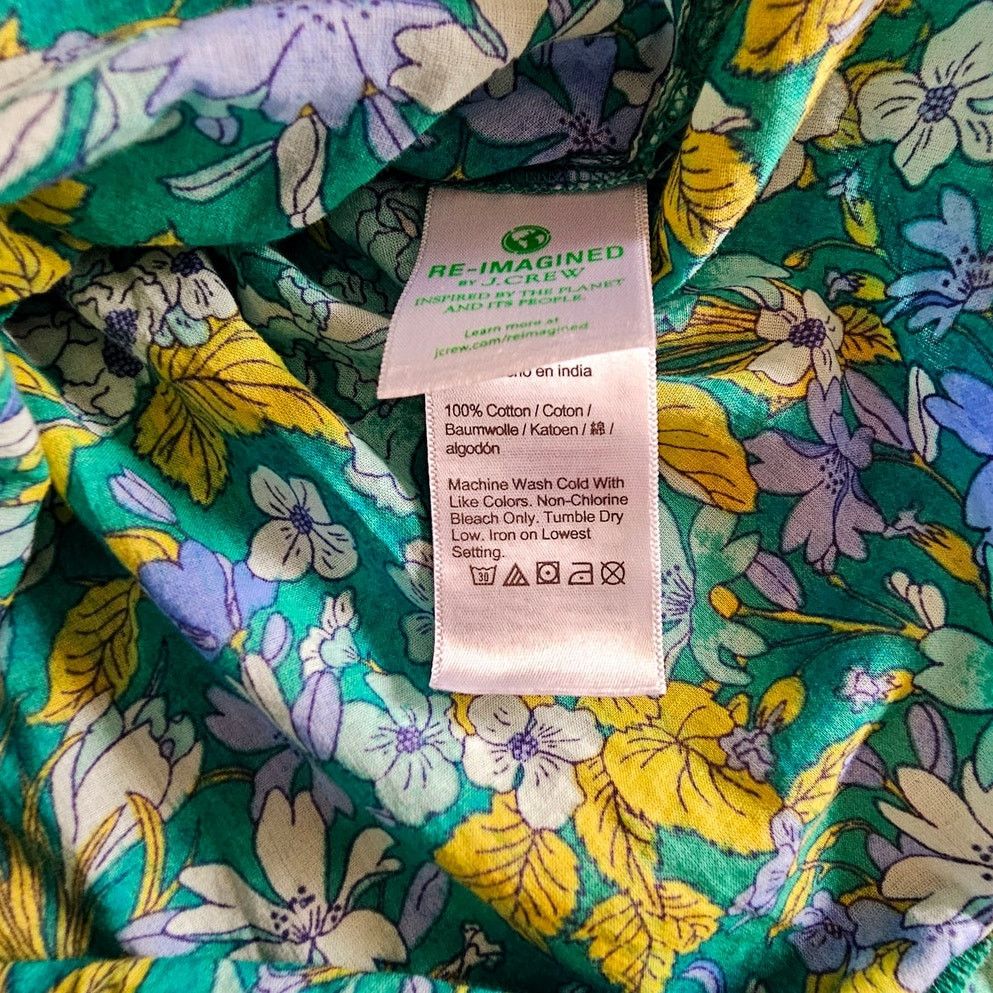 J.Crew J. Crew Cotton Green Floral Voile Ruffle Beach Shorts XS Size 26" / US 2 / IT 38 - 7 Thumbnail