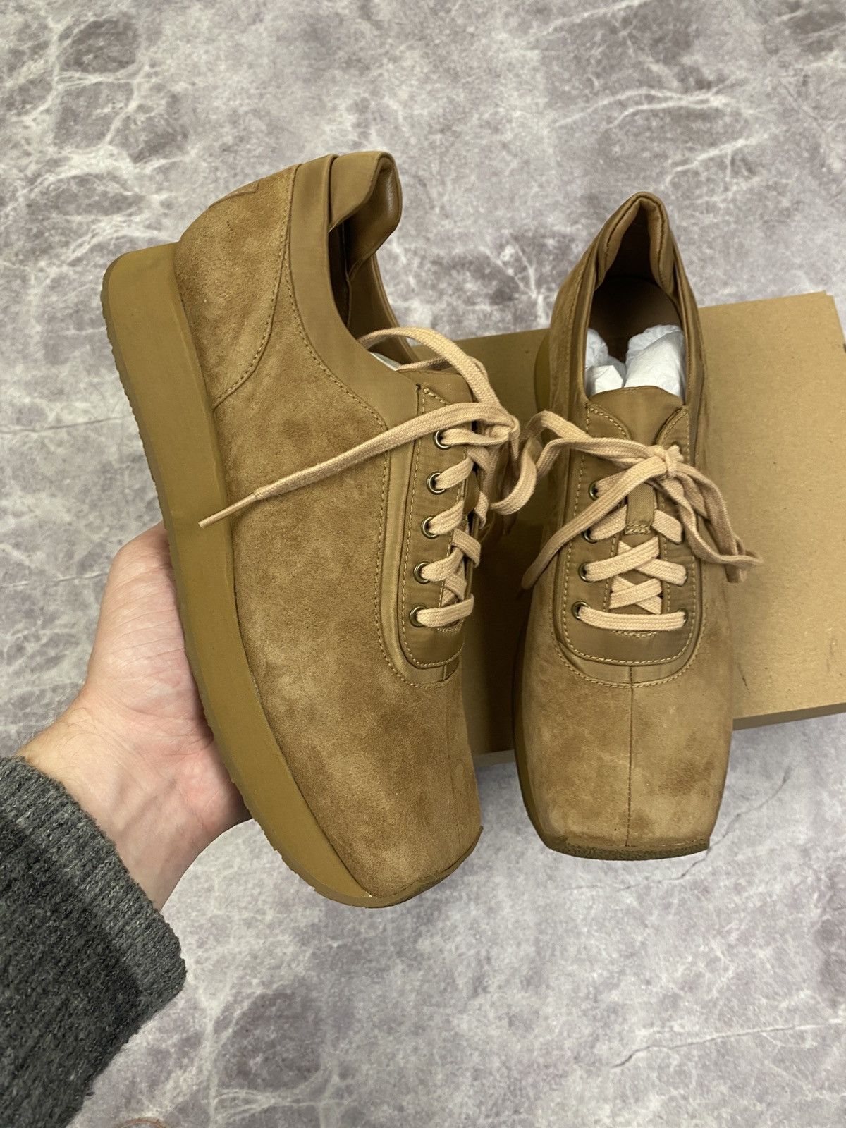 Eckhaus Latta Ugg X Eghaus Latta Square Toe Leather Low Top Sneakers 38 Size US 8 / IT 38 - 1 Thumbnail