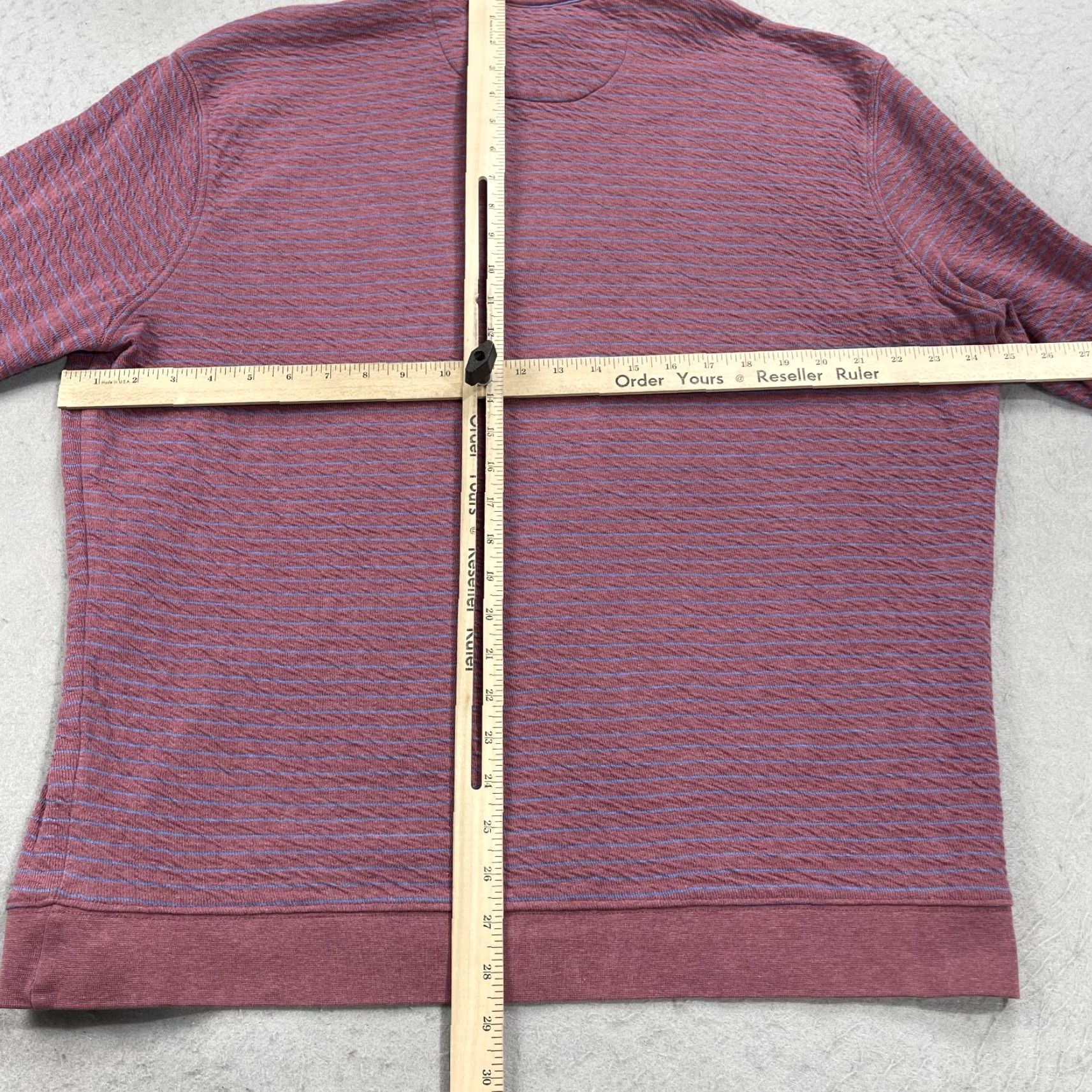 johnnie-O johnnie-O Sweater Mens 2XL Red Cotton 1/4 Zip Mock Neck Striped Knit Pullover Casual Winter Fall Golf Men's Sweater Size US XXL / EU 58 / 5 - 6 Thumbnail