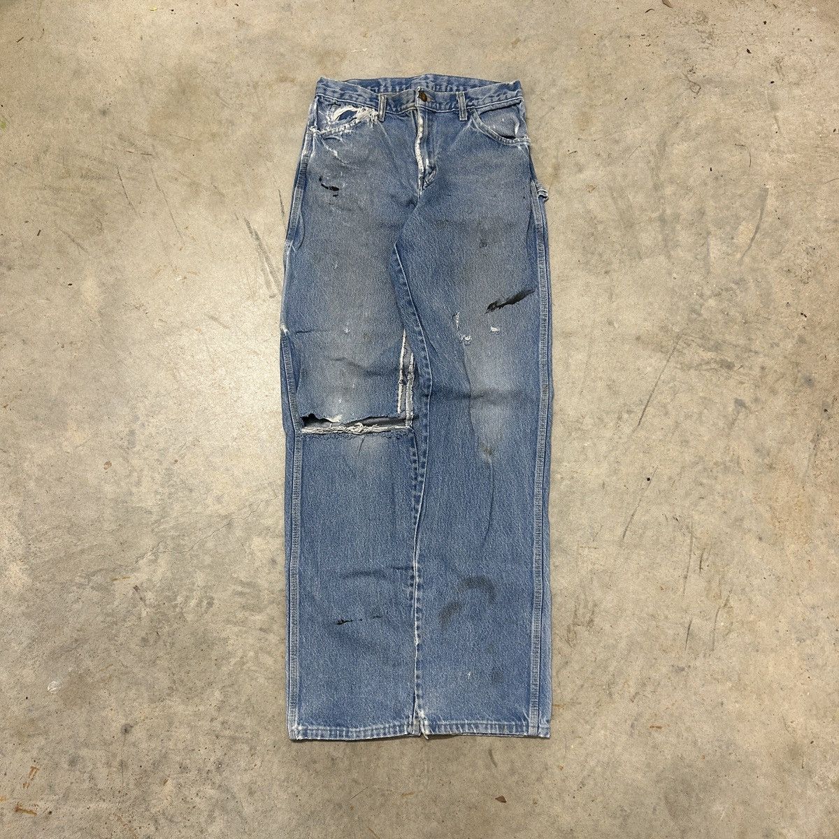 Carhartt washed distressed dickies workwear carpenter jeans Size US 30 / EU 46 - 3 Thumbnail