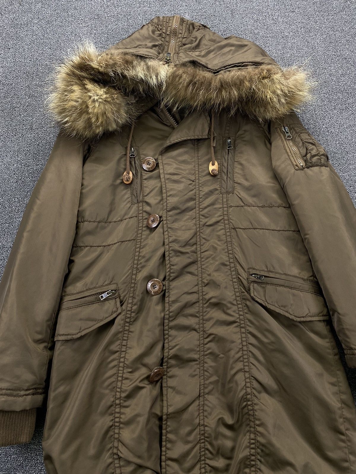 If Six Was Nine 2000s G.O.A - Fur Hoodie Brown Long Jacket Size S / US 4 / IT 40 - 6 Thumbnail