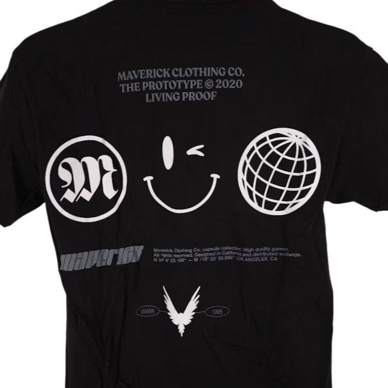 Vintage Maverick T Shirt Mens Small Black Logan Paul Streetwear Wink Smile Shirt Mens Black Streetwear Size US S / EU 44-46 / 1 - 2 Thumbnail
