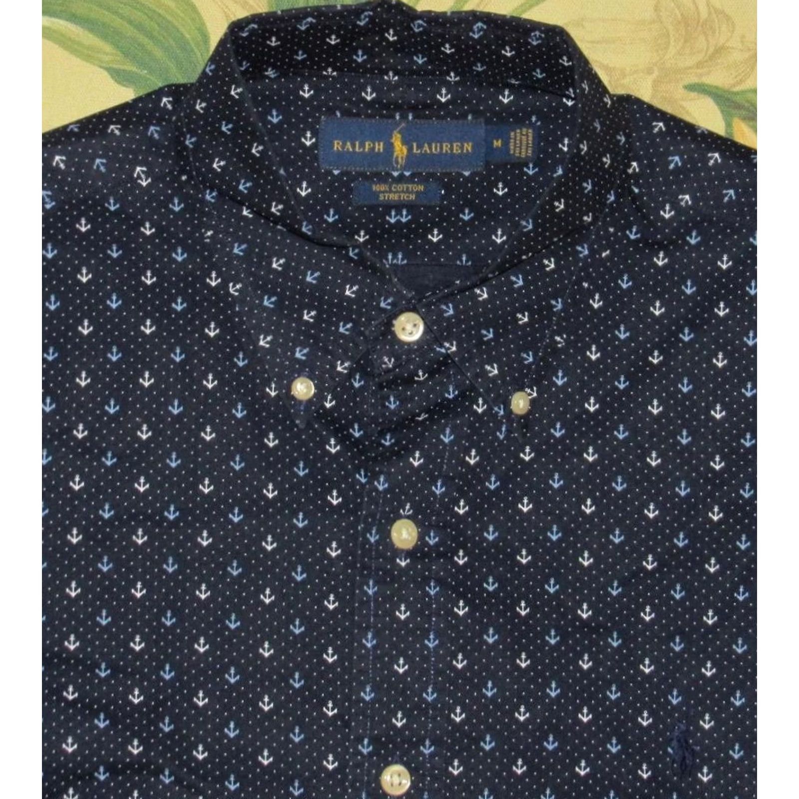 Ralph Lauren Polo RALPH LAUREN Navy Anchor Print Long Sleeve Button Down Shirt Medium Size US M / EU 48-50 / 2 - 2 Thumbnail