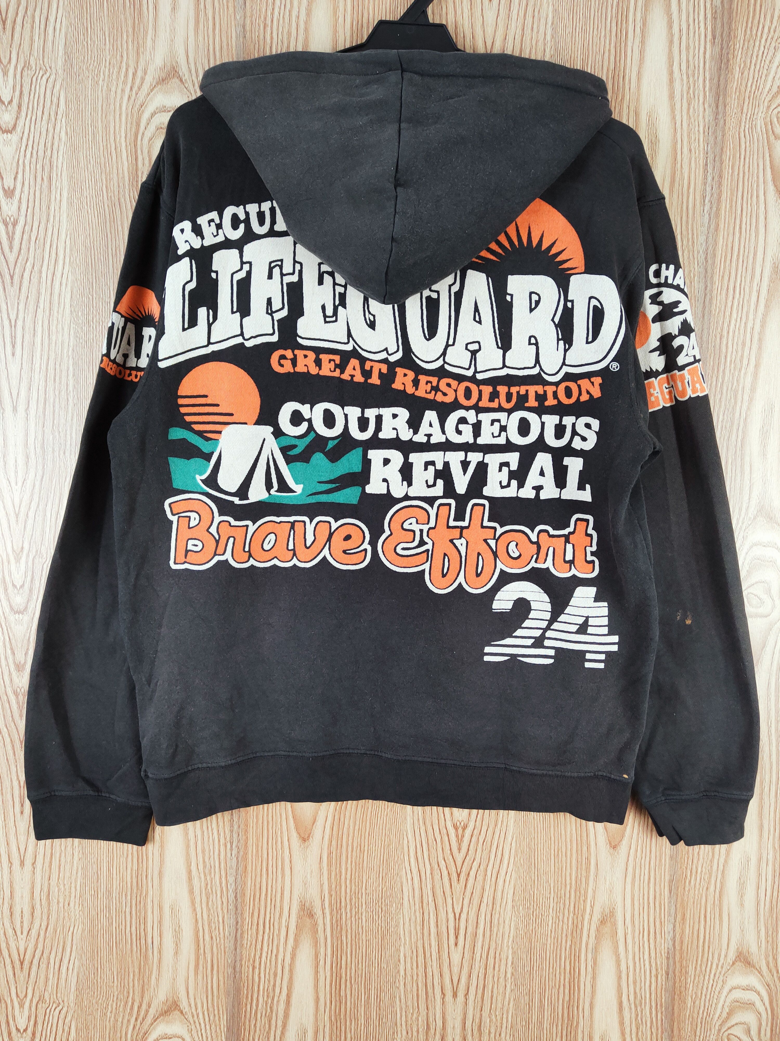 Japanese Brand Lifeguard Black Faded Hoodie Sweatshirts #W121 Size US M / EU 48-50 / 2 - 10 Thumbnail