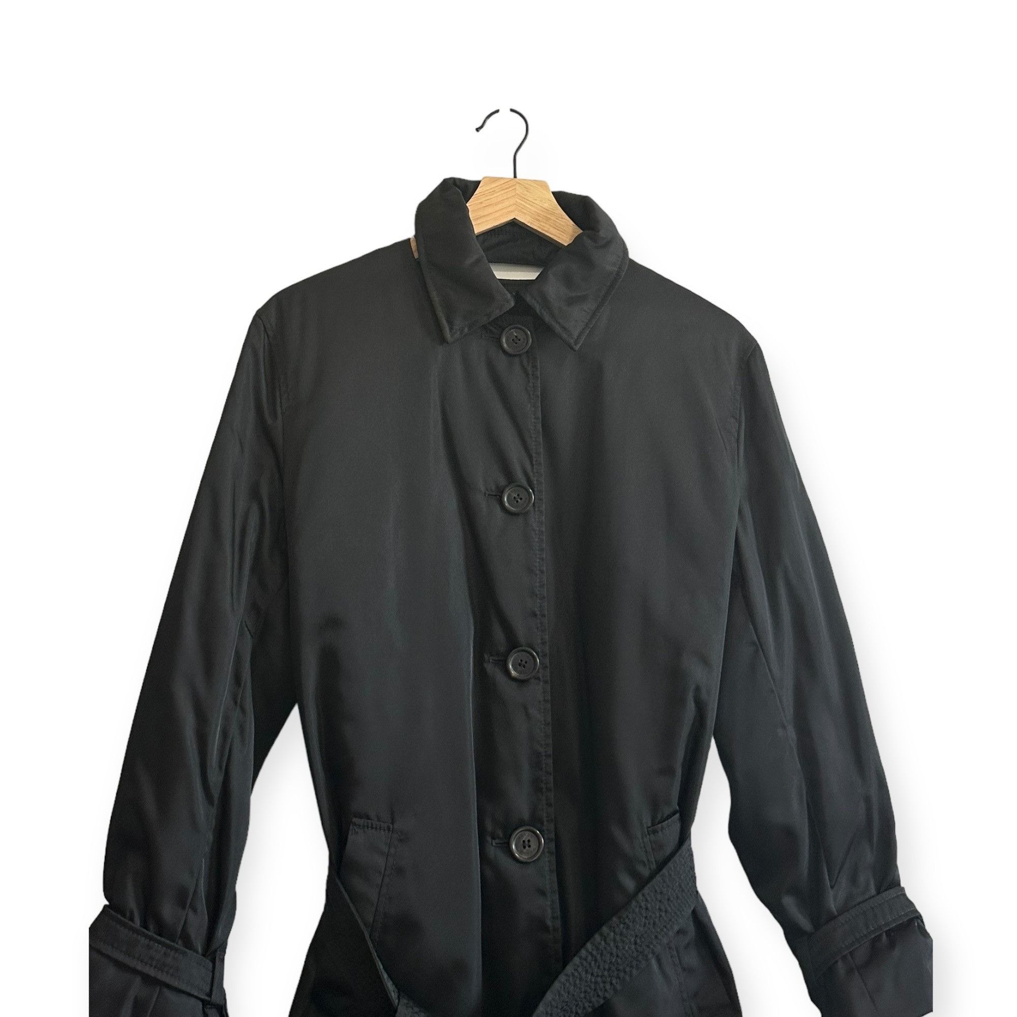 Prada Prada Black Nylon Single-breasted Trench Coat, 46 Italy Size L / US 10 / IT 46 - 4 Thumbnail